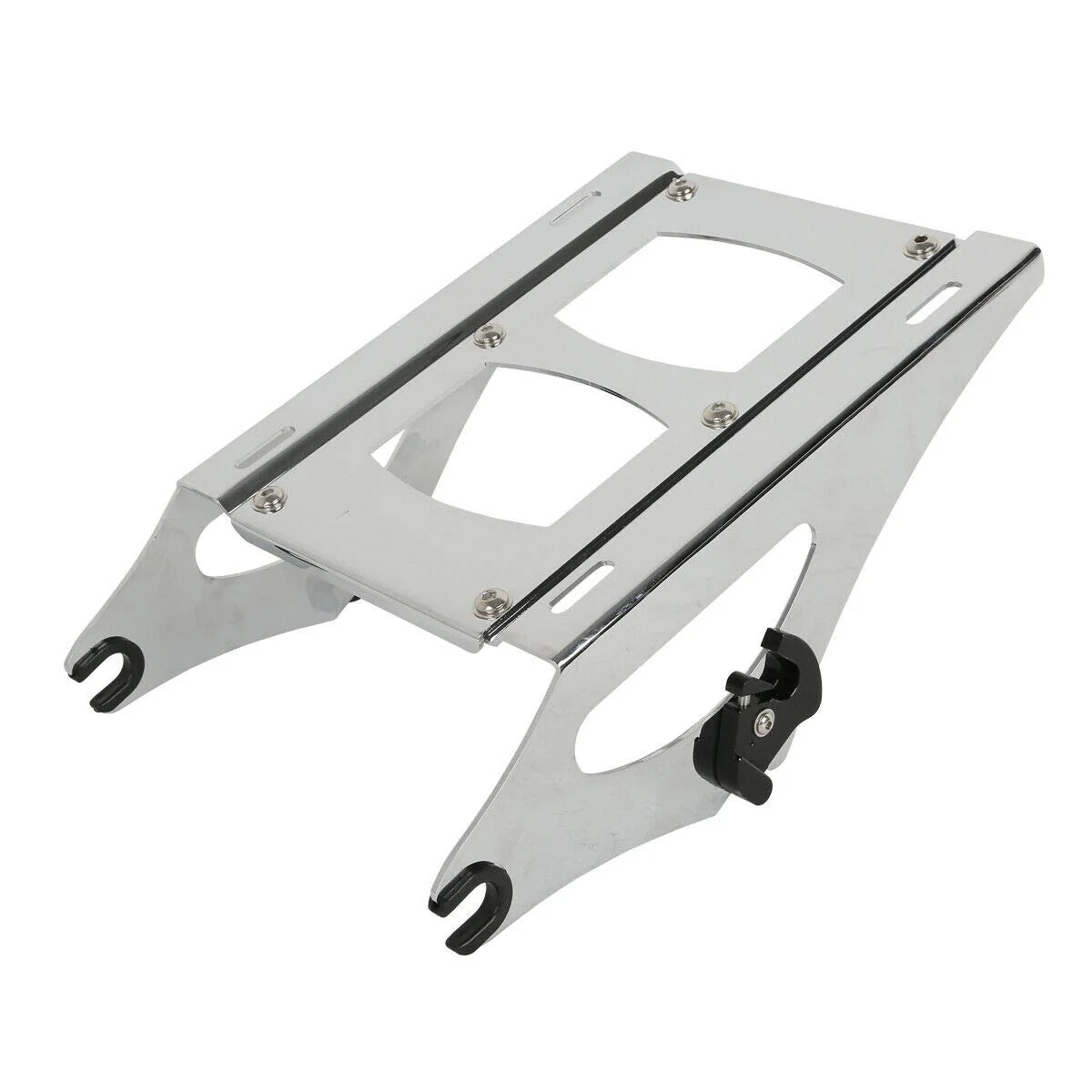 TCT-MOTORPARTS Chopped Tour Pack Pak Trunk w/Backrest & Mount Rack
