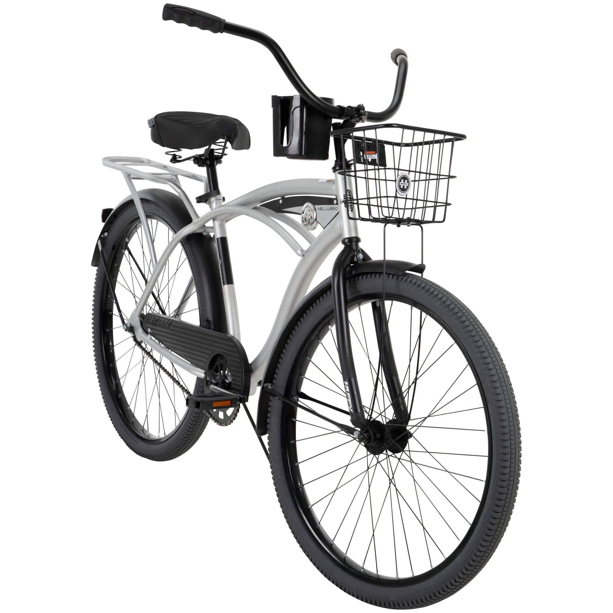 26 In. Nel Lusso Men¡¯s Beach Cruiser Bike. Silver