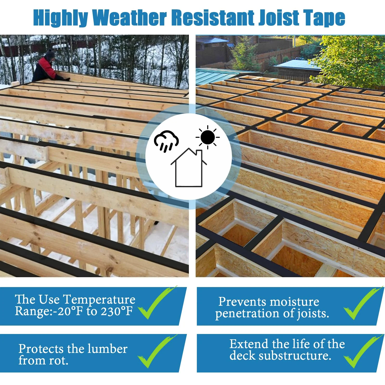 Heelos 10 Pack Joist Tape for Decking 2''��50'