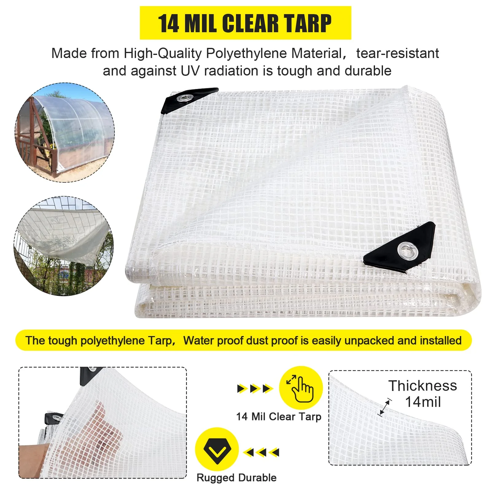 Doniks Clear Greenhouse 14 Mil Clear Waterproof Cover