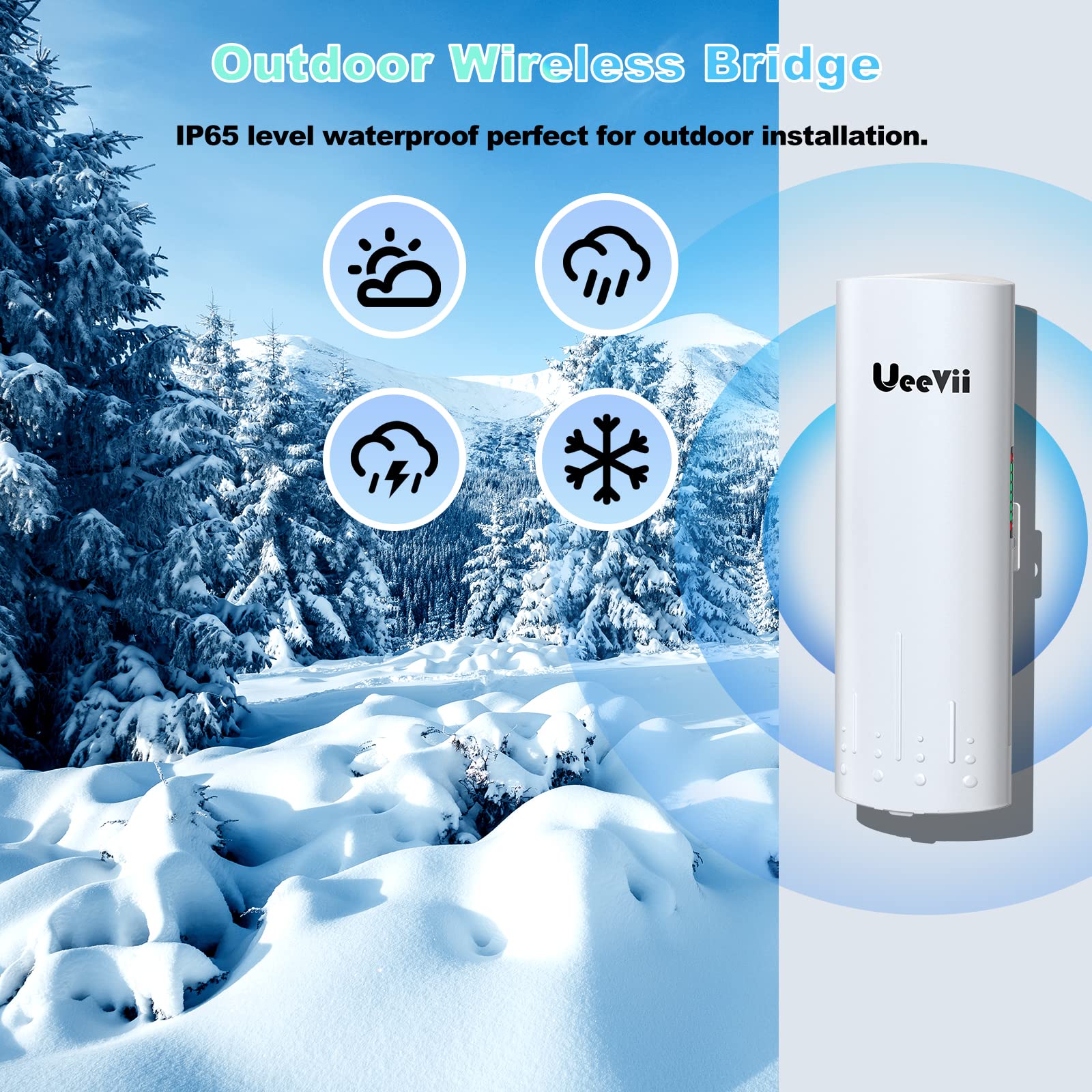 UeeVii CPE450 5.8G 100Mbps Access Point to Point WiFi Bridge
