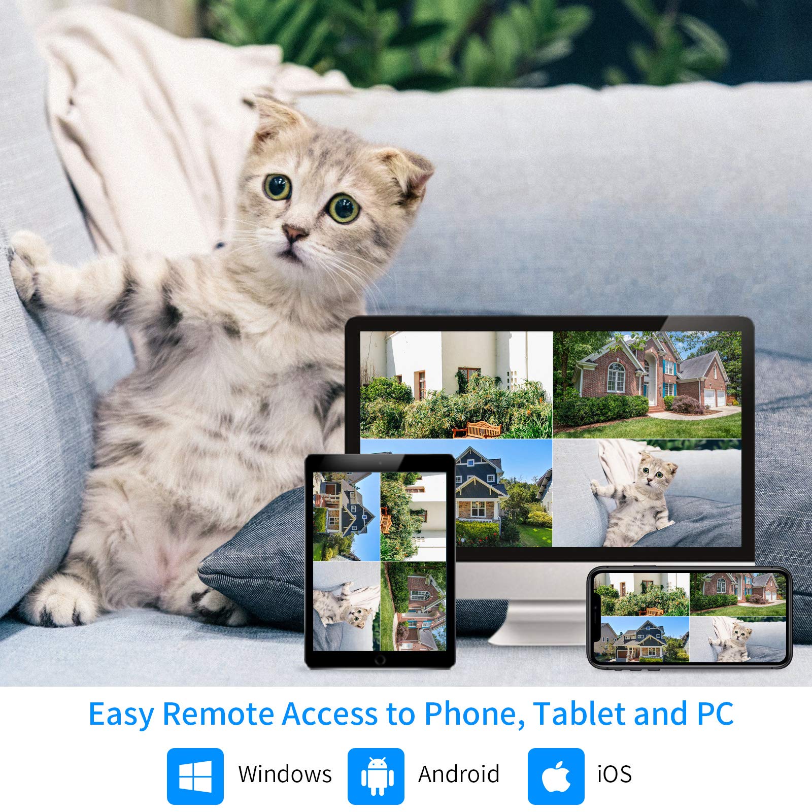 Hiseeu Wireless Security Camera System with 1TB Hard Drive