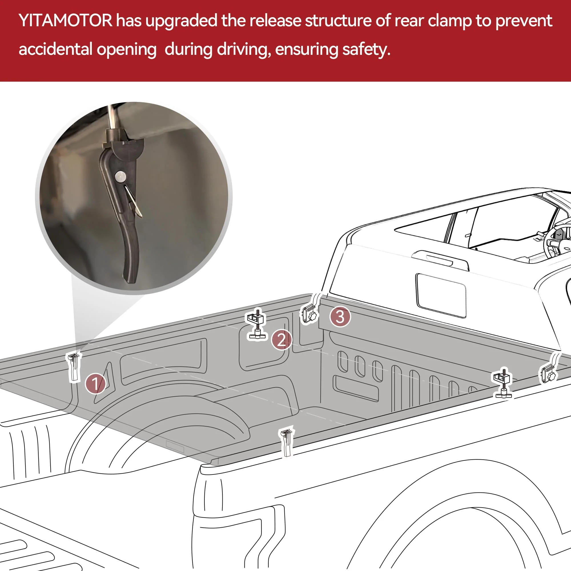 YITAMOTOR Soft Tri-fold Truck Bed Tonneau Cover