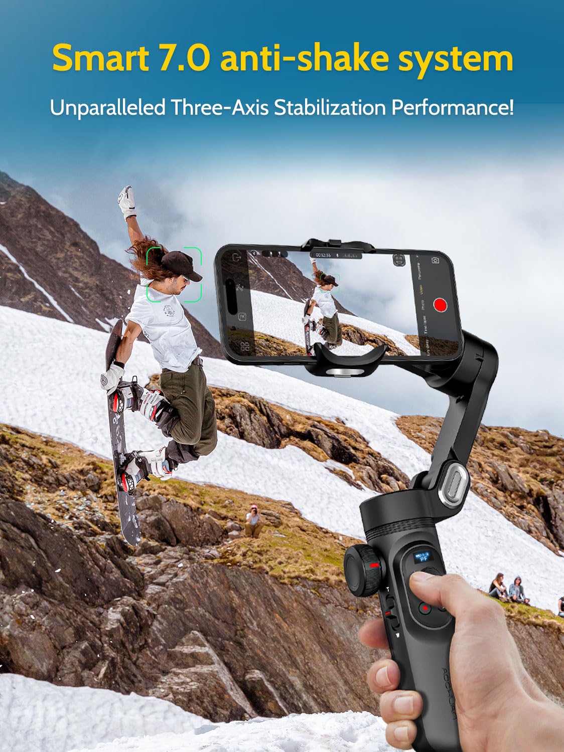 AOCHUAN Gimbal Stabilizer for Smartphone w/Wireless Charging