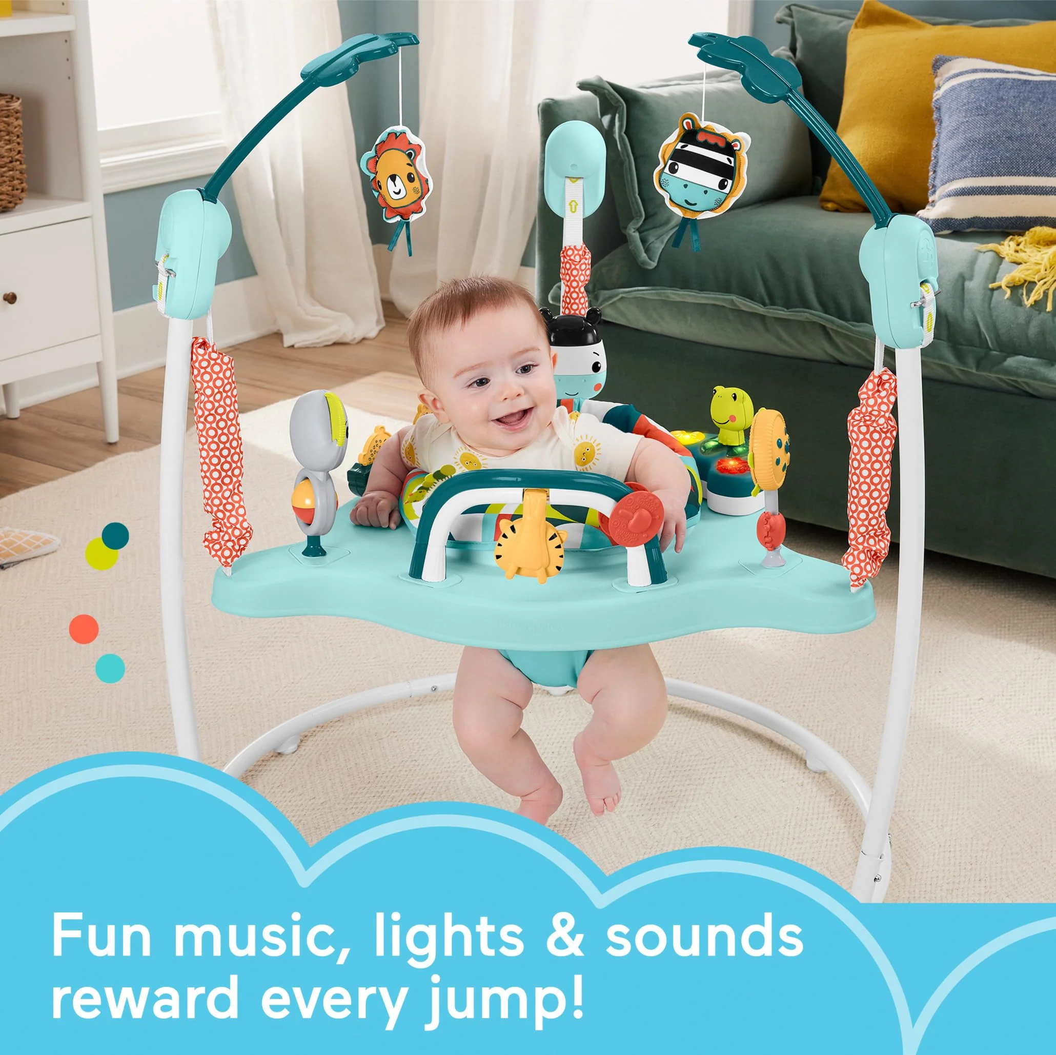 Fisher-Price Baby Bouncer Colorful Corners Jumperoo Activity Center