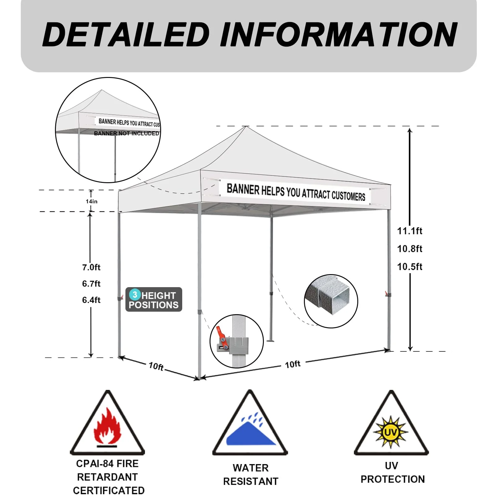 Eurmax 10x10ft Patio Pop Up Canopy Tent for Outdoor