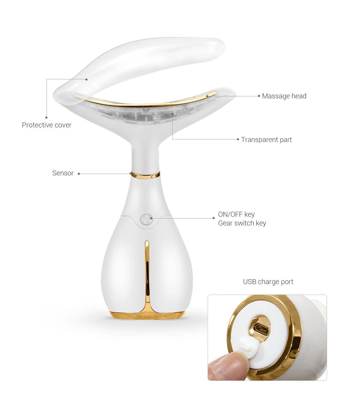 Ms.W Electric Red Light Face Massager for Face and Neck