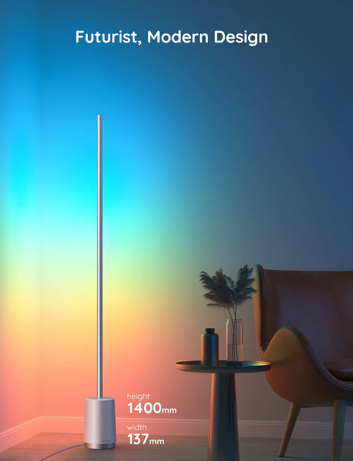 Govee Floor Lamp. RGBIC Lyra Color Changing Corner Lamp