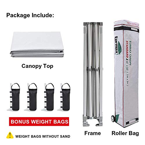 10'x10' Ez Pop Up Canopy Tent Commercial Instant Canopies with Heavy Duty Roller Bag