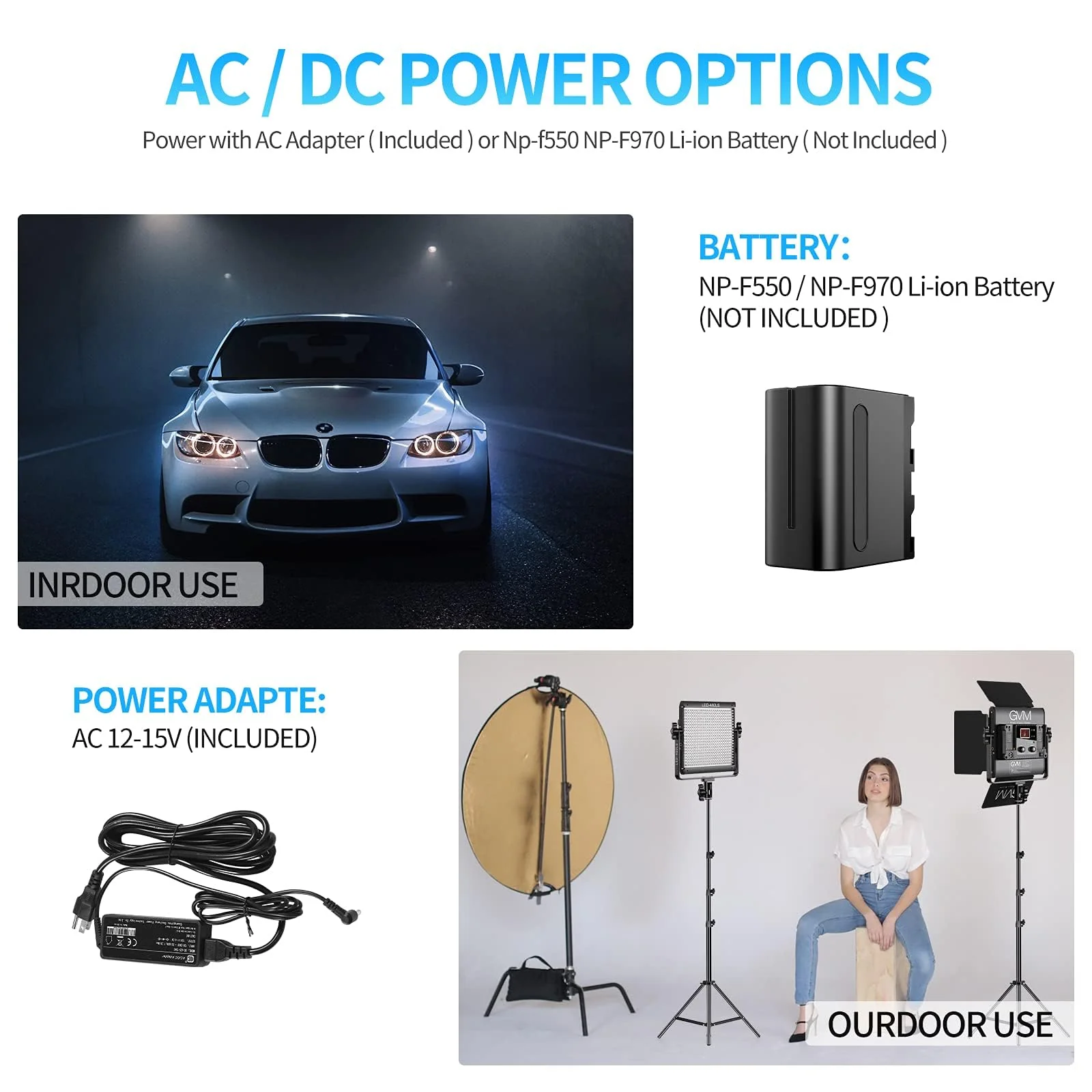 GVM 2 Pack LED Video Lighting Kits with APP Control