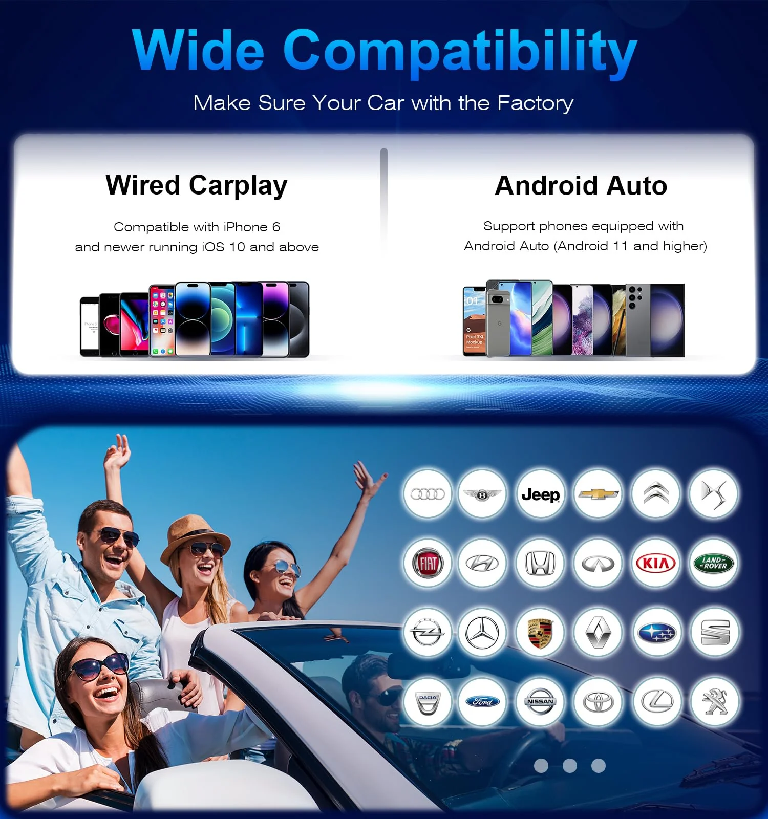 ITIDU Wireless Carplay/Android Auto Adapter. Plug & Play Setup