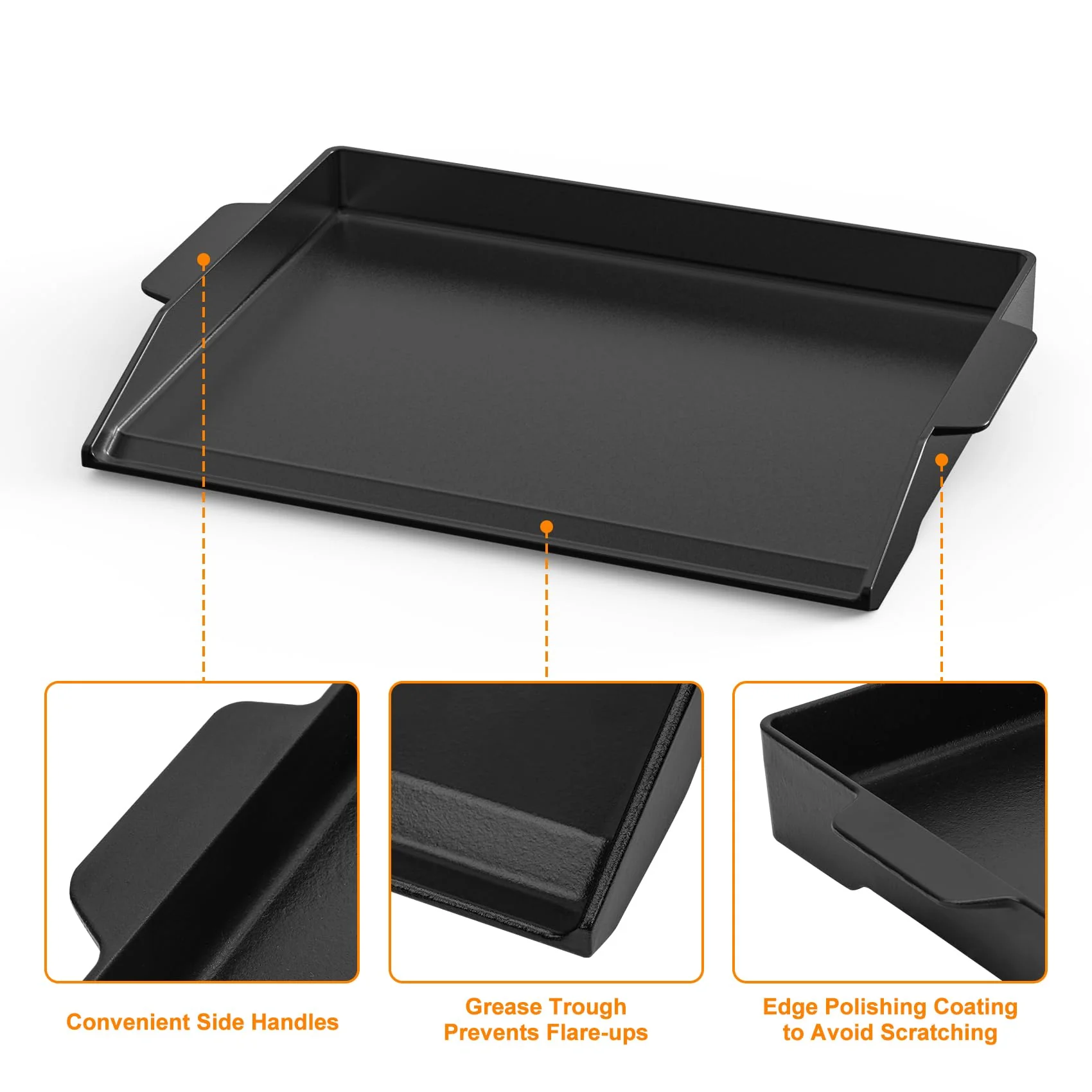 Onlyfire 23 x 16 Universal Cast Iron Cooking Griddle