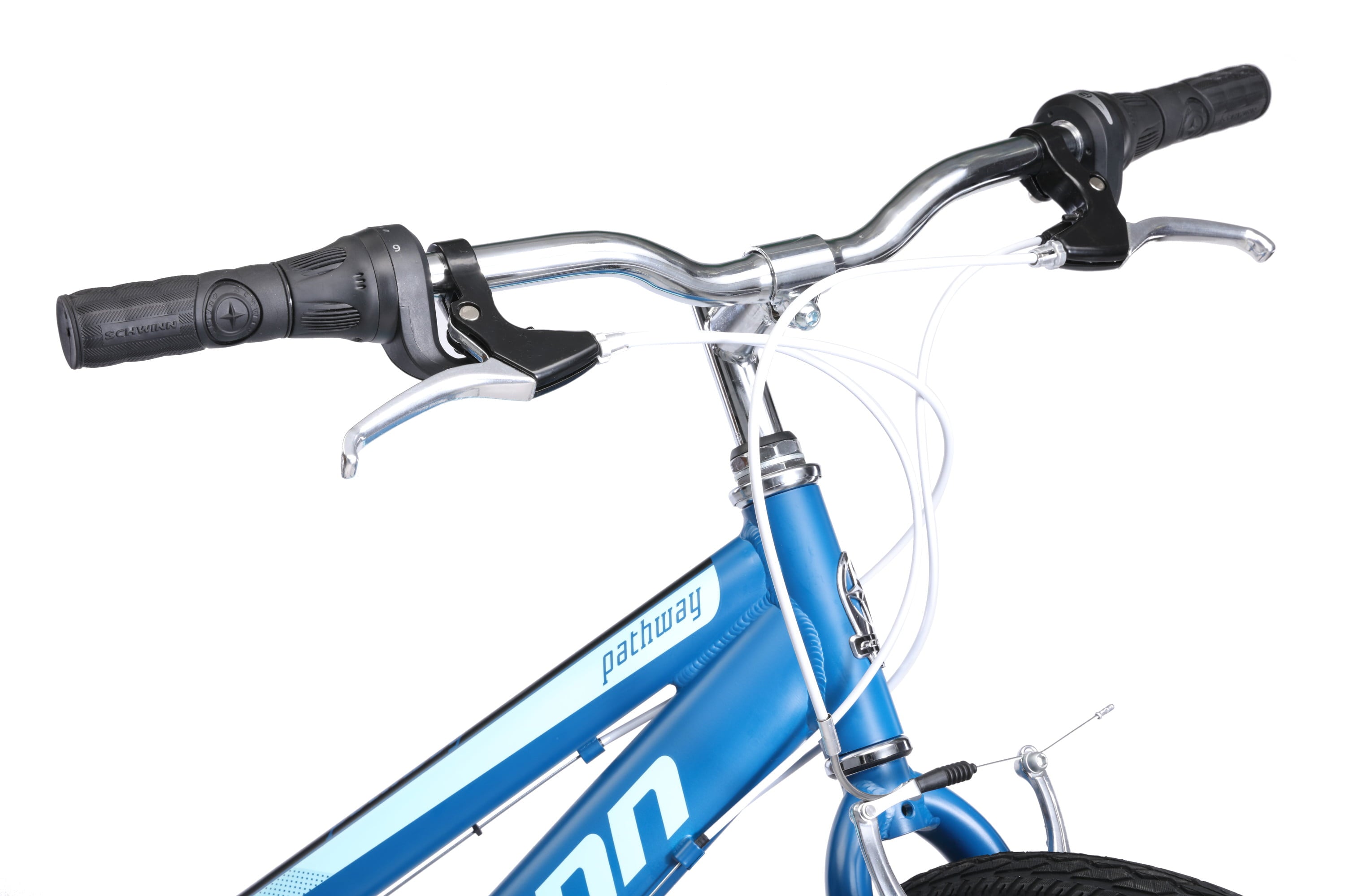 Pathway Multi-Use Bike. 700c wheels. 18 speeds. womens frame. blue. 28 inch wheel size. hybrid