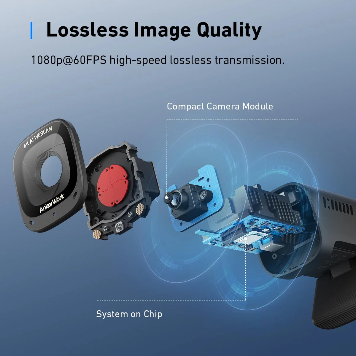 AnkerWork C310 Webcam. 4K Webcam. 12 Megapixel