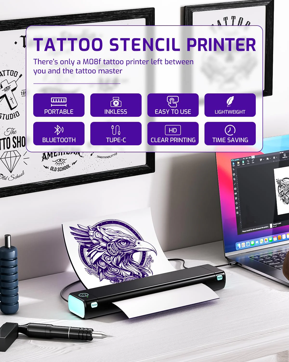 Phomemo M08F Wireless Tattoo Stencil Machines