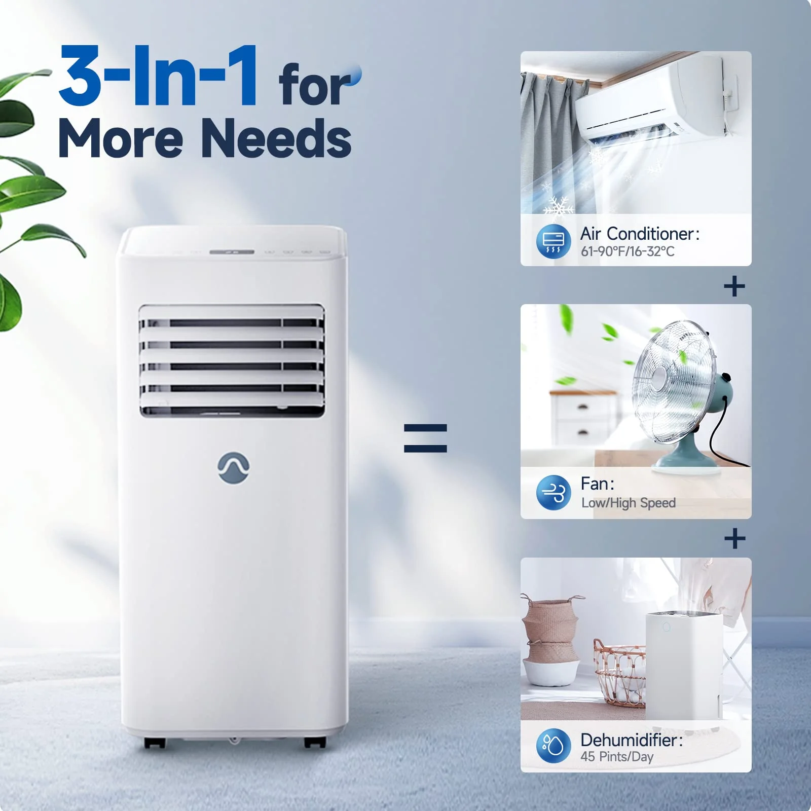 GINOST 10000 BTU Portable AC for Room up to 450 Sq. Ft