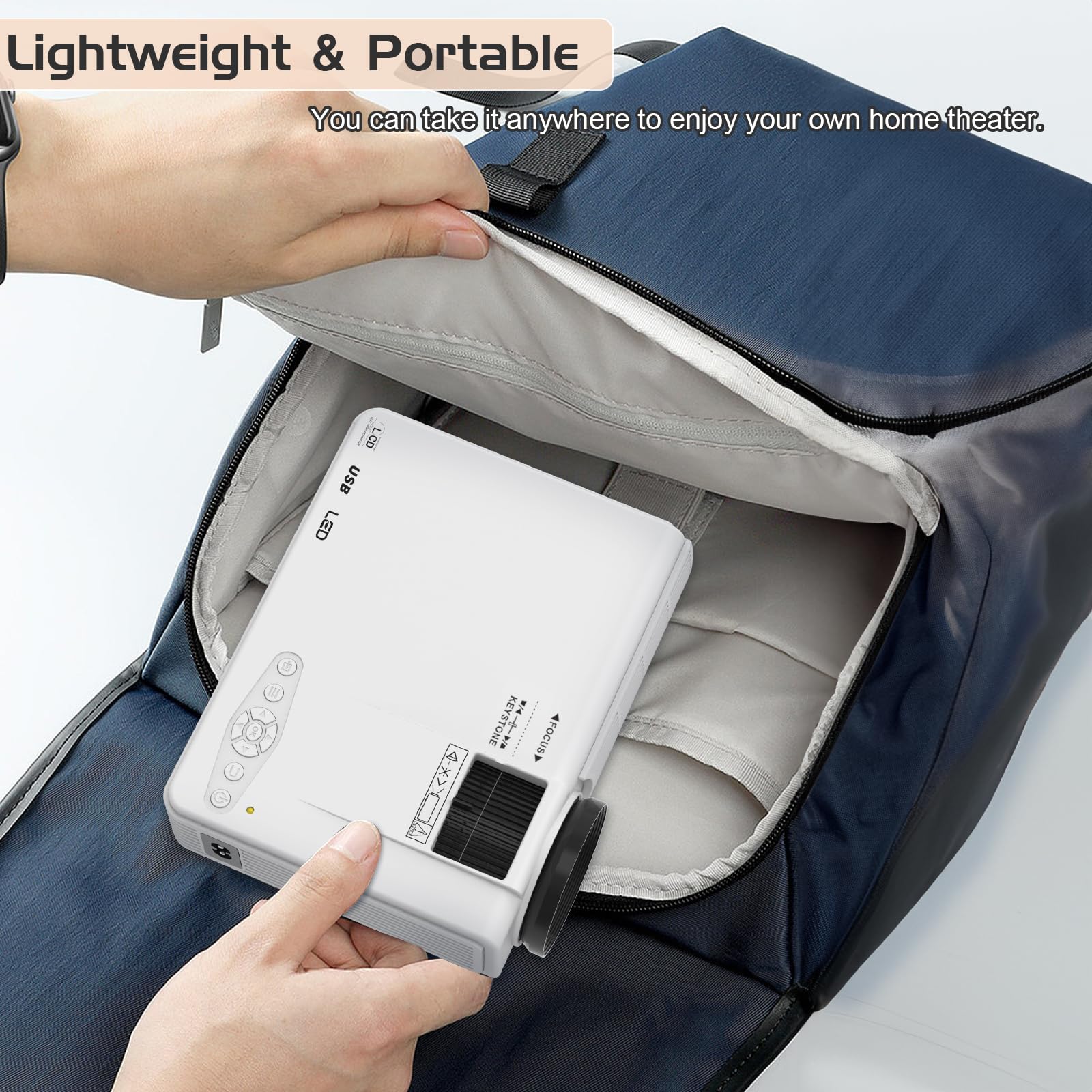 PANSEBA Mini Projector with Bluetooth and Projector Screen