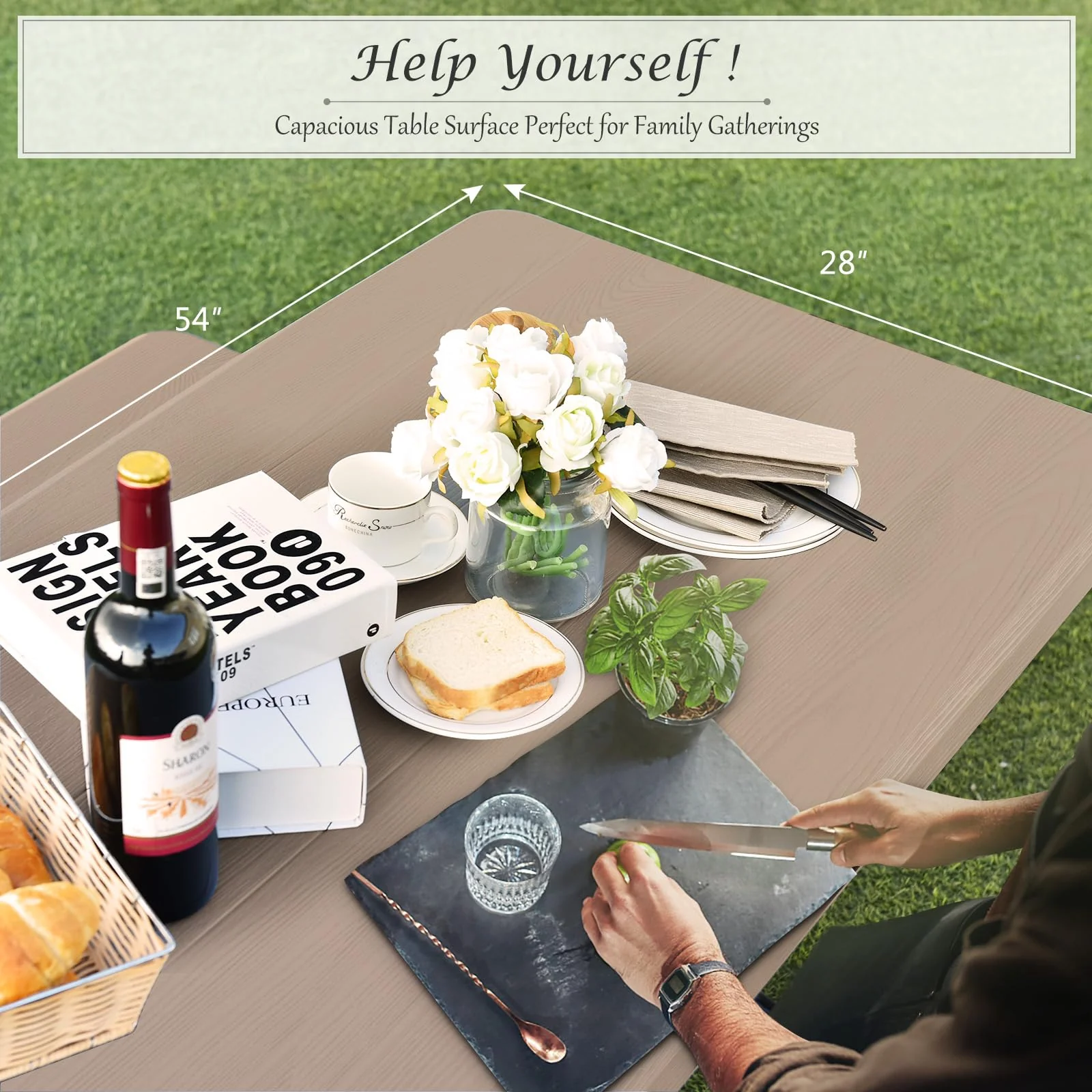 Giantex Outdoor Picnic Table Bench Set