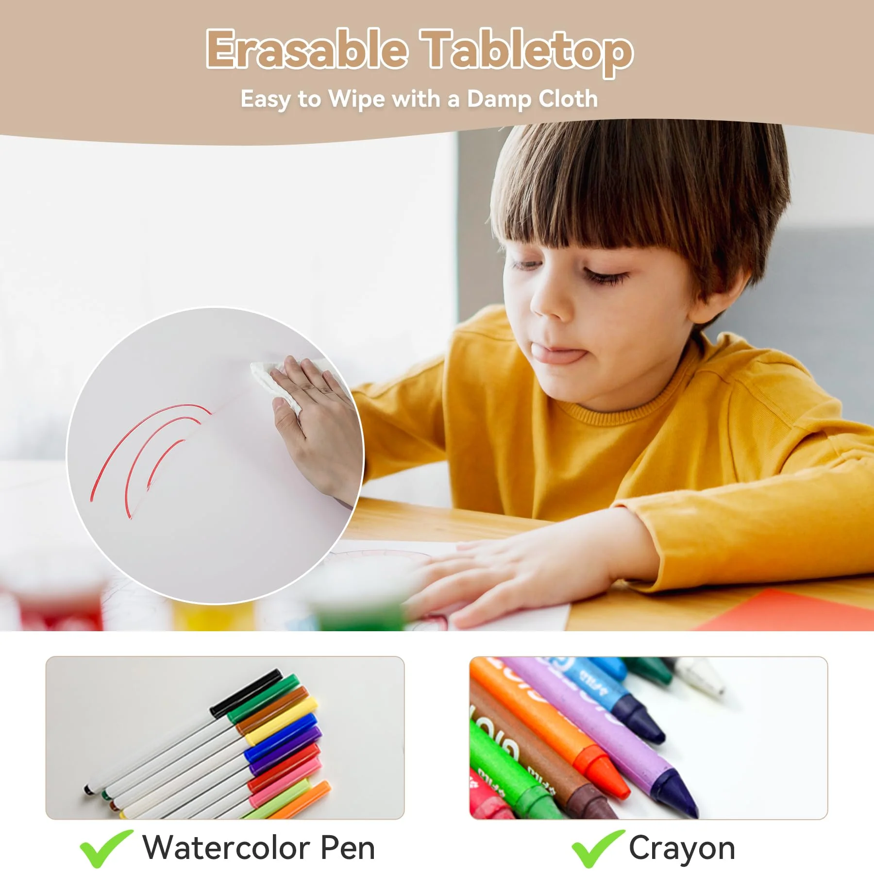 DOREROOM Adjustable Toddler Table and Chair Set