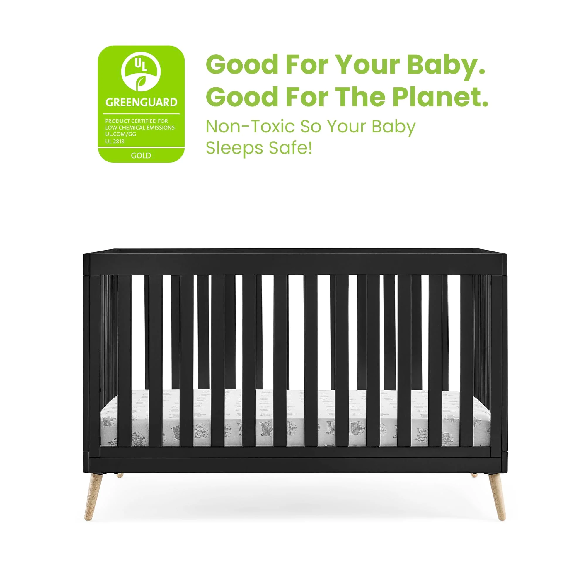 Essex 4-in-1 Convertible Baby Crib with Toddler Mattress