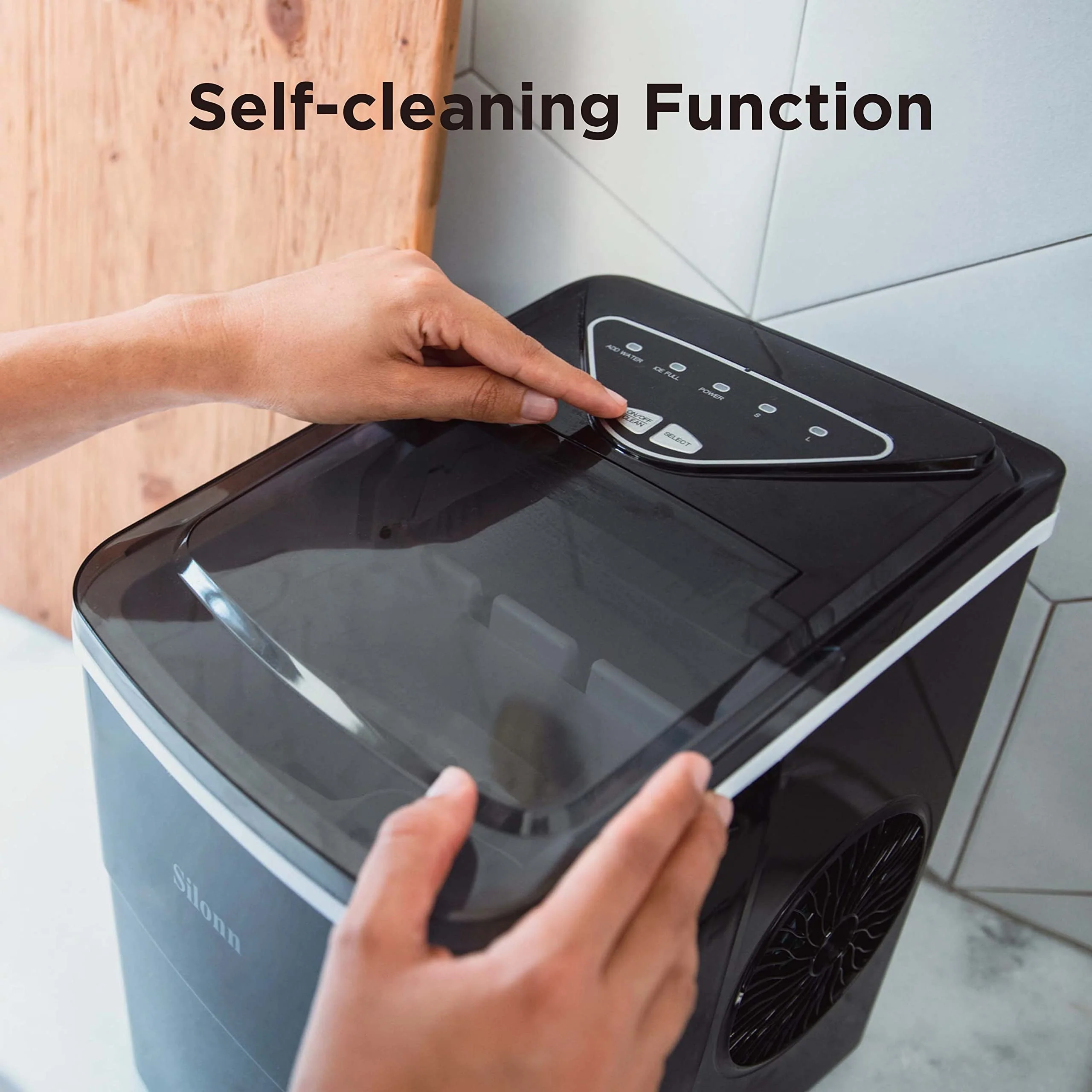 Silonn Ice Maker Countertop. 9 Cubes Ready in 6 Mins