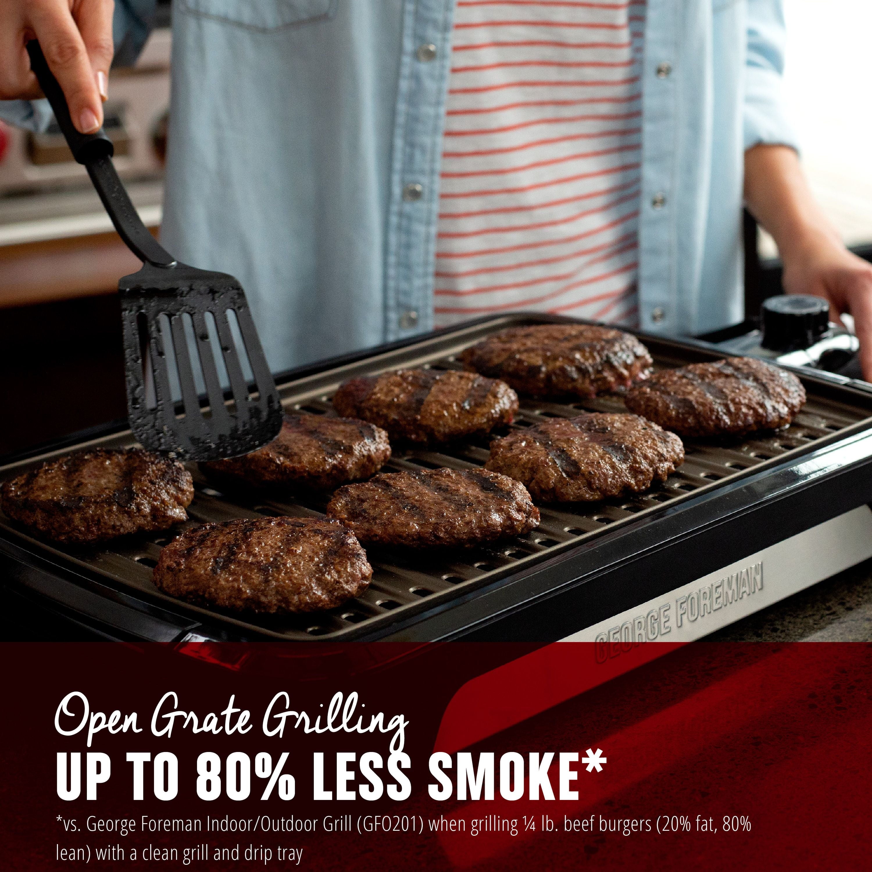 Foreman Party Size Open Grate Smokeless Grill. Black. GFS0172SB