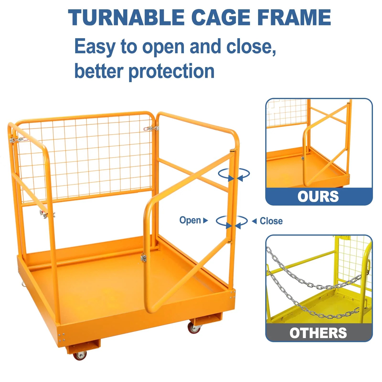 Sidasu Forklift Safety Cage 36x36 Inches Forklift Work Platform