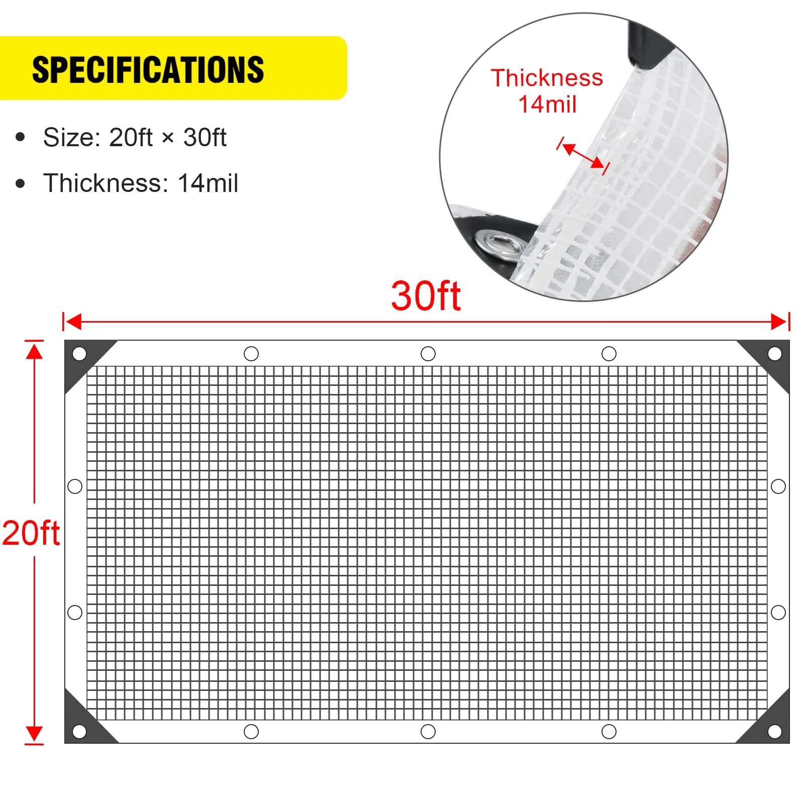 Doniks Clear Greenhouse 14 Mil Clear Waterproof Cover
