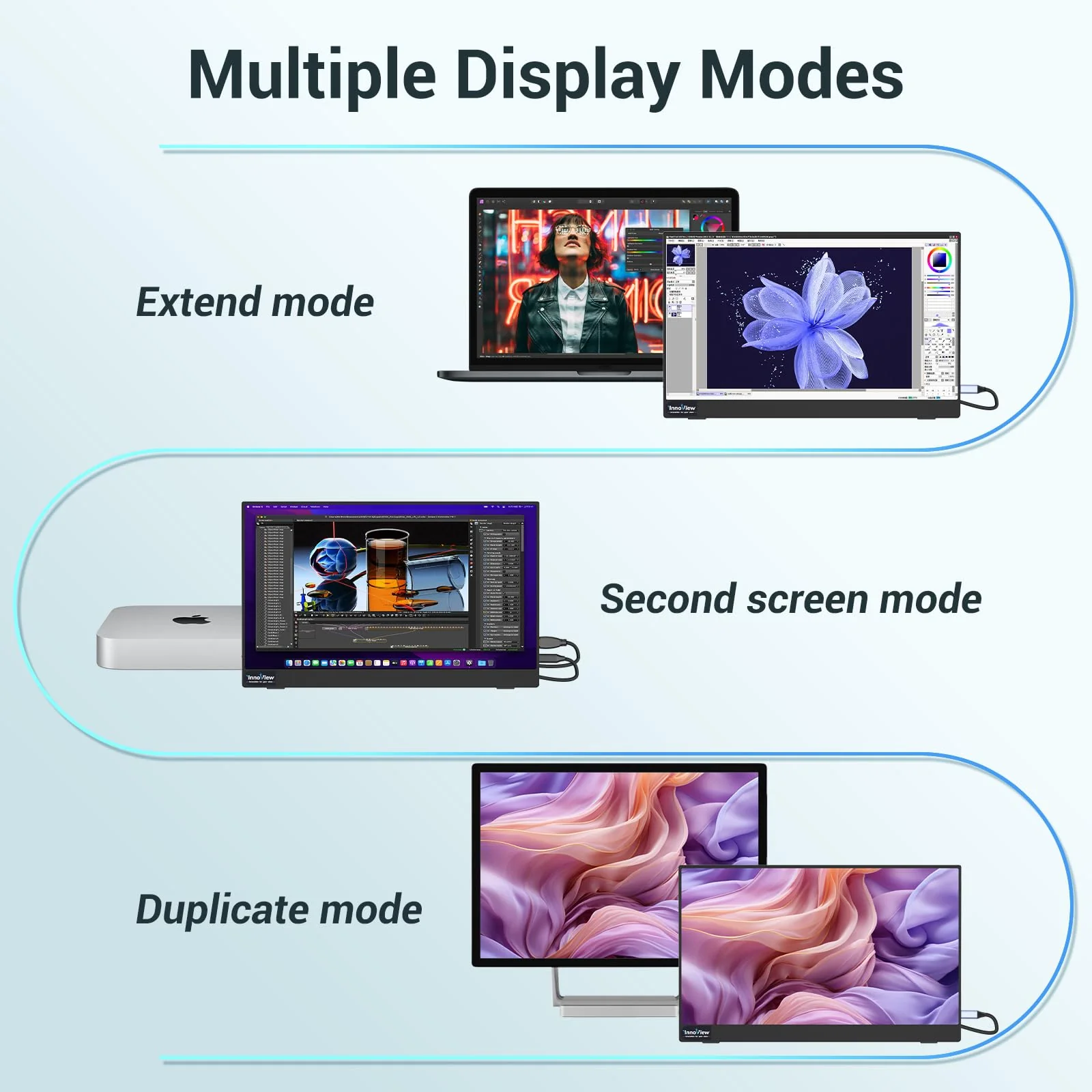 InnoView 15.6 Inch Portable Monitor. FHD 1080P HDMI USB C