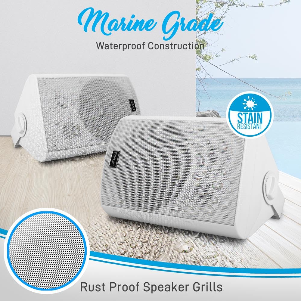 Pyle Outdoor Waterproof Wall-Mount Patio Stereo Speaker