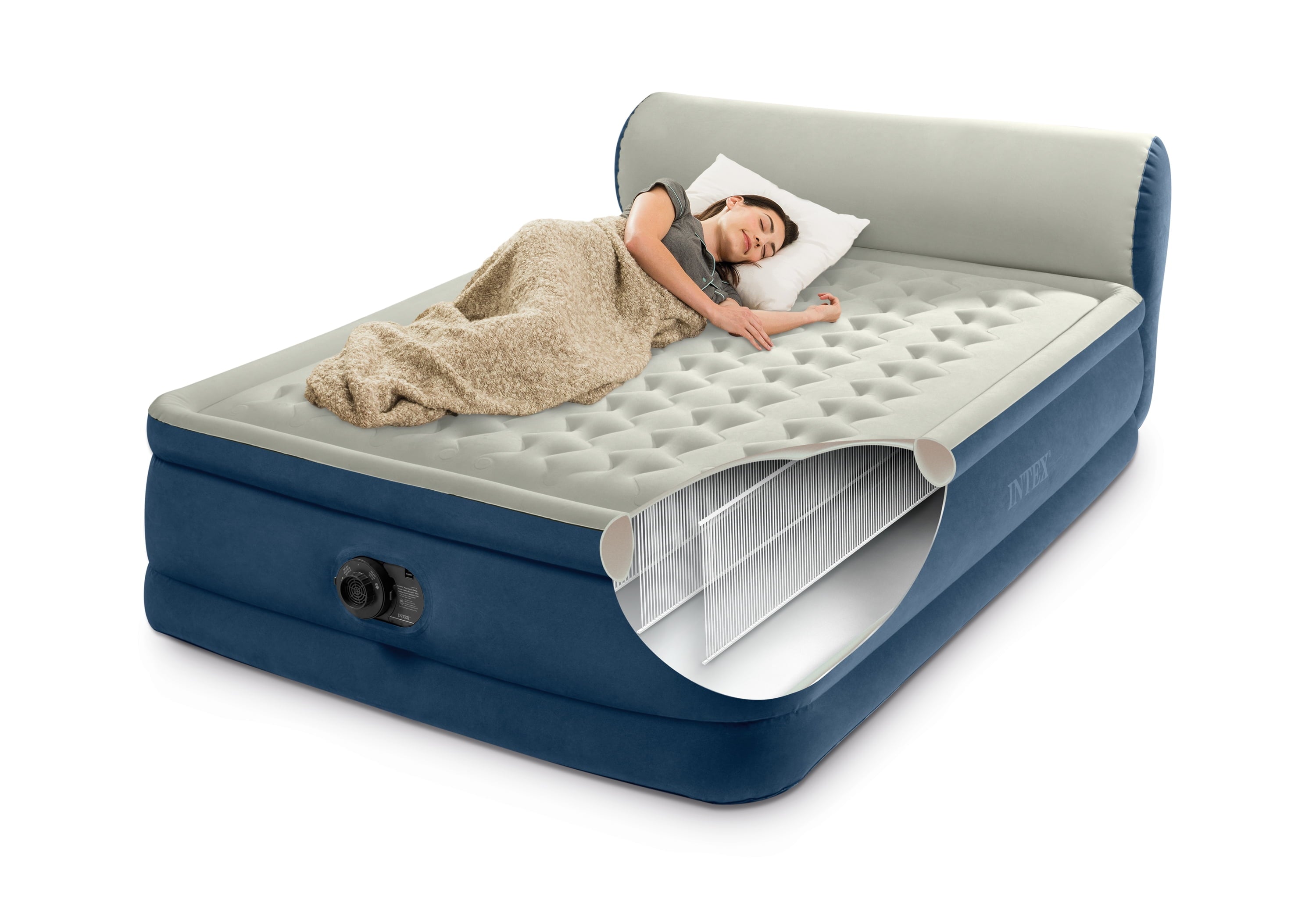 Dura-Beam Deluxe Ultra Plush Headboard with Built-in Pump (18 Mattress Height) - Queen