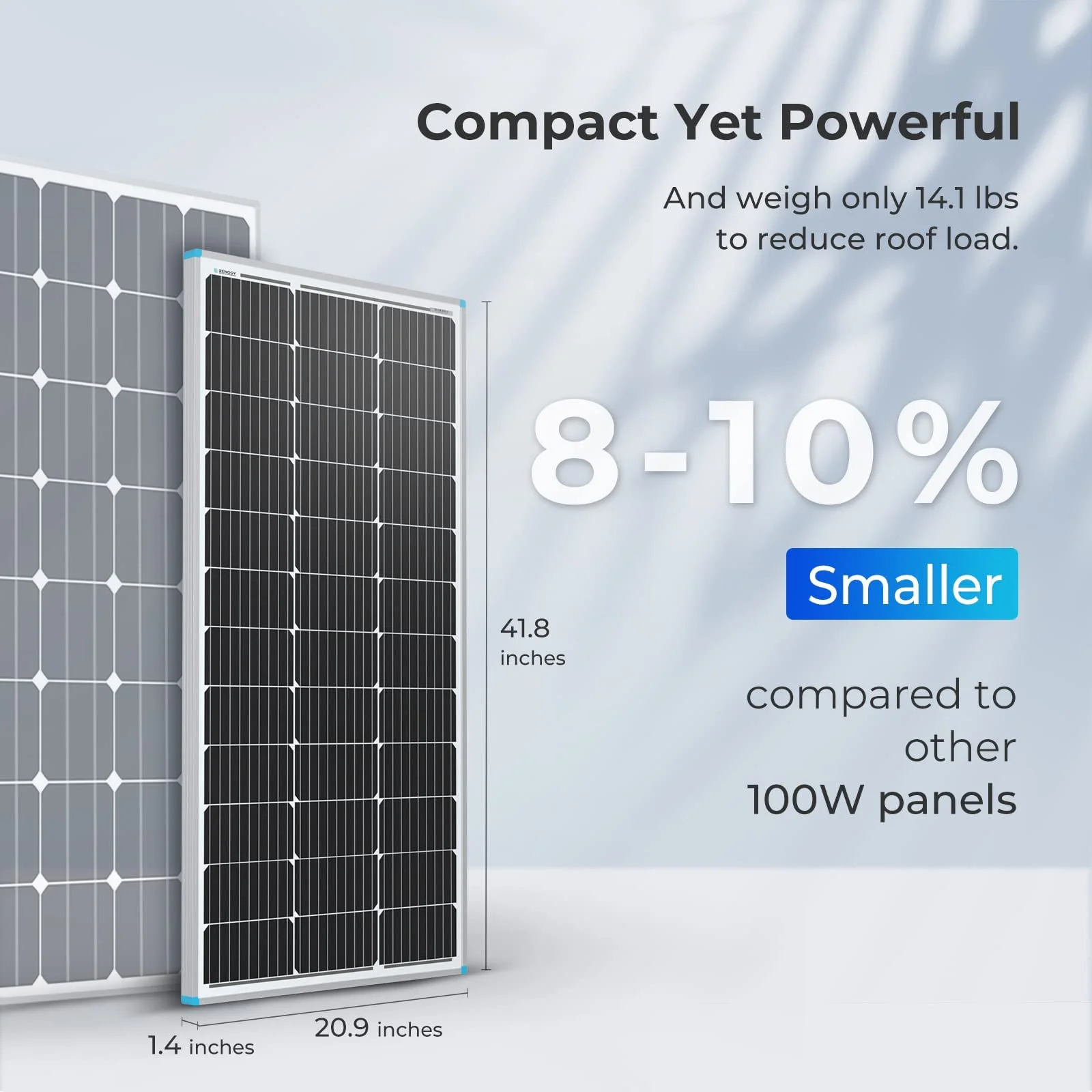 Renogy Solar Panel 100 Watt 12 Vol for RV Marine Rooftop Farm Battery