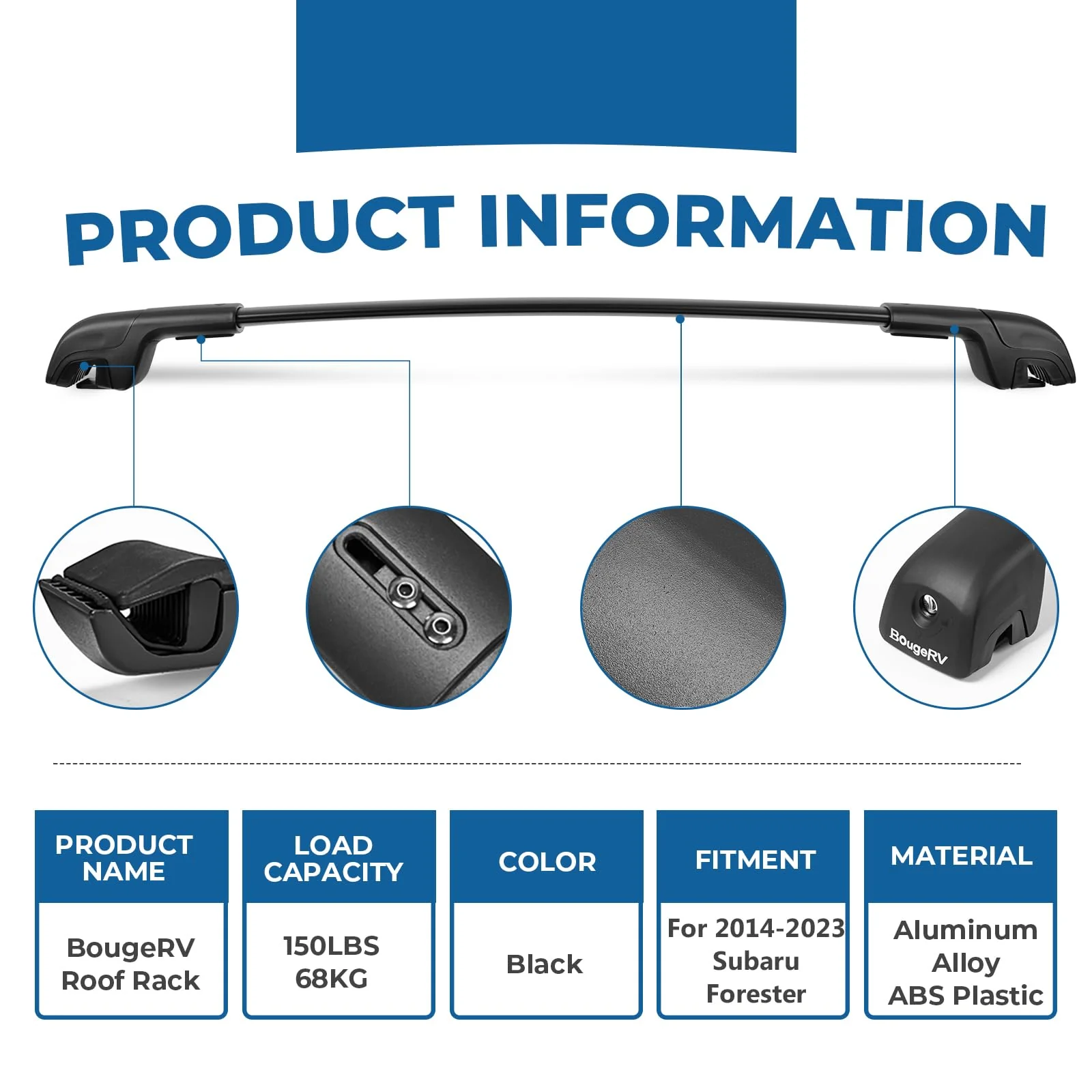 BougeRV Car Roof Rack Cross Bars Compatible with Lock