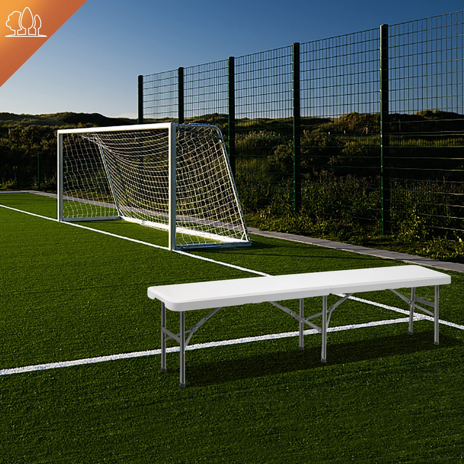 VINGLI 6 feet Plastic Folding Bench. Outdoor Picnic Party Camping Dining Seat