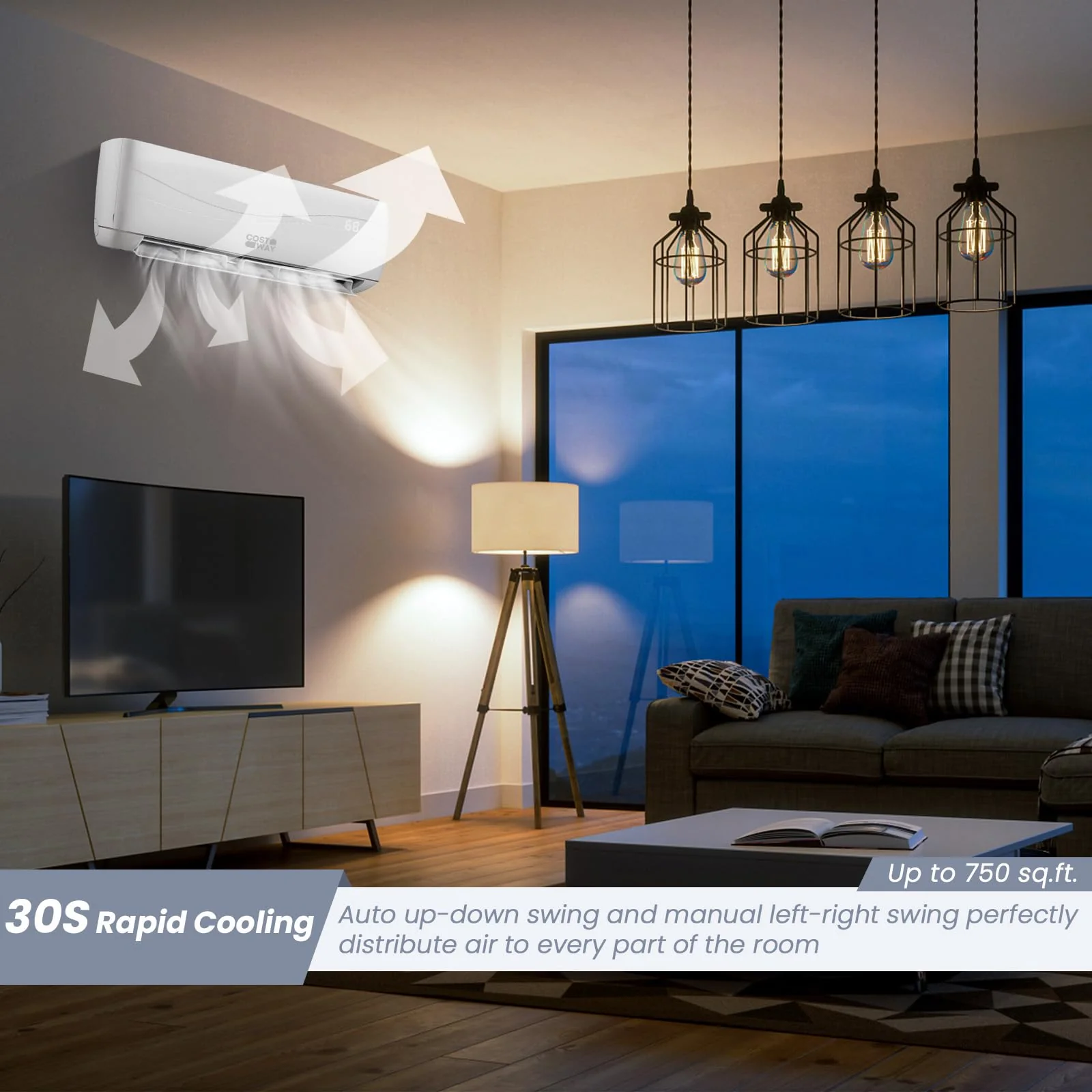 COSTWAY 12000BTU Mini Split Air Conditioner& Heater