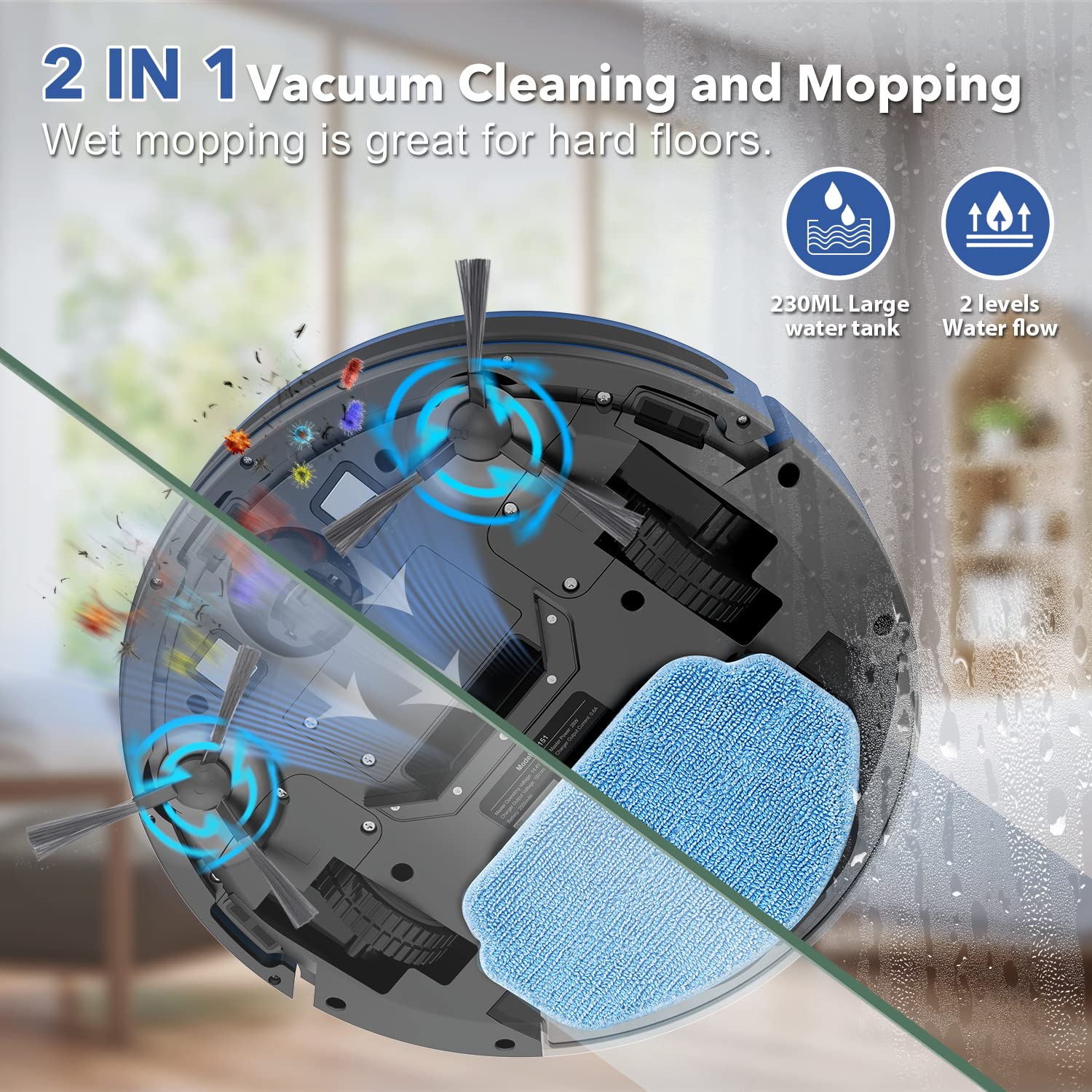 ZCWA 2 in 1 Robot Vacuum and Mop Combo