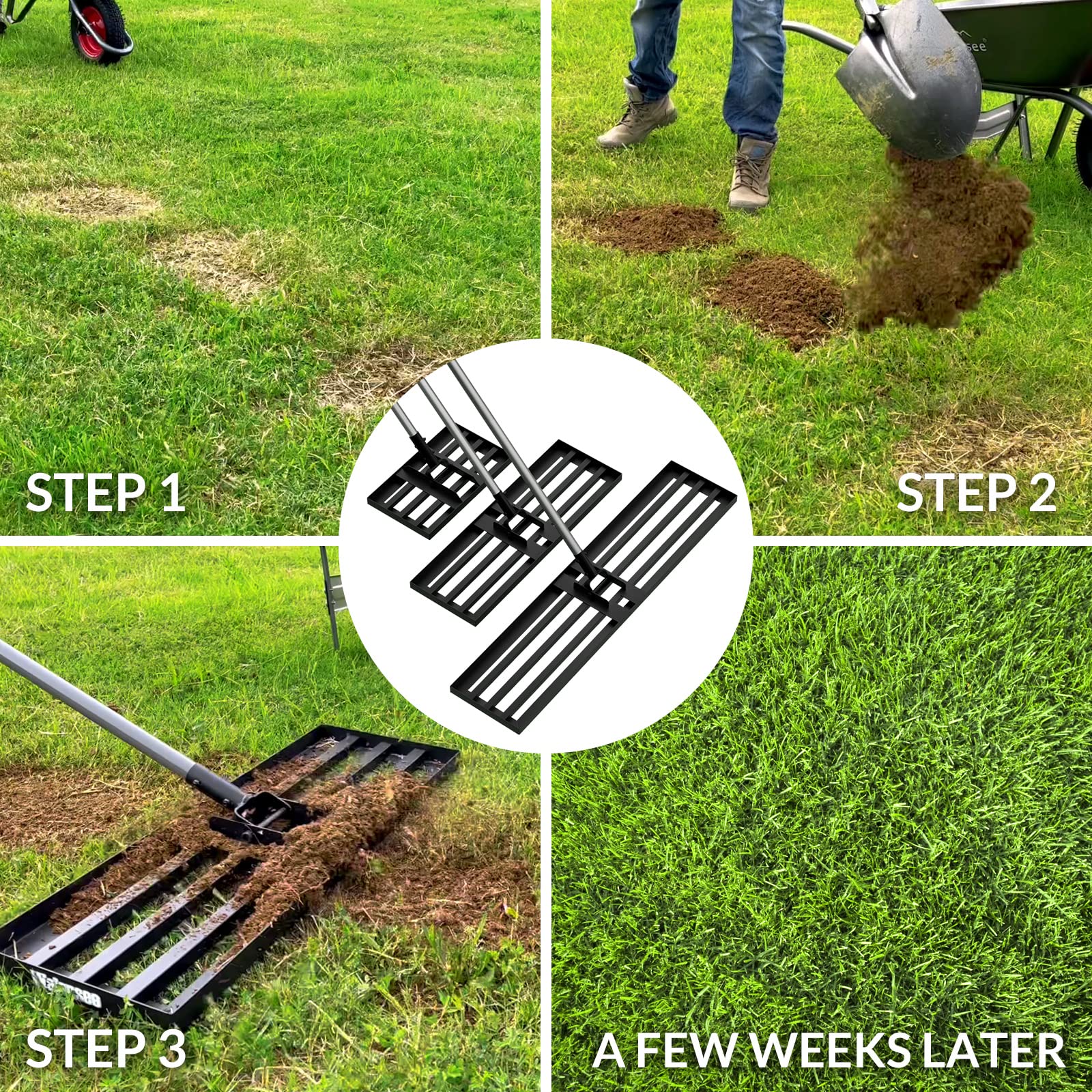 Walensee Lawn Leveling Rake. 7FT 45x10 Levelawn Tool
