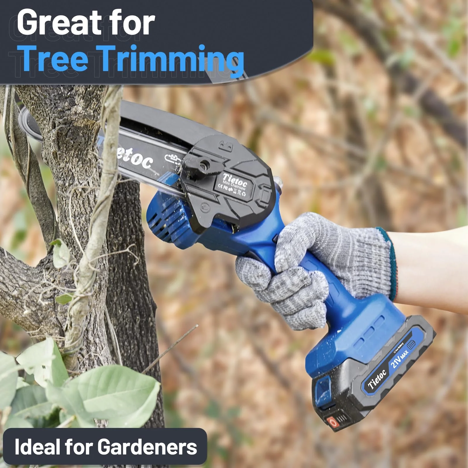 Tietoc 6 Inch Cordless Mini Electric Chainsaw
