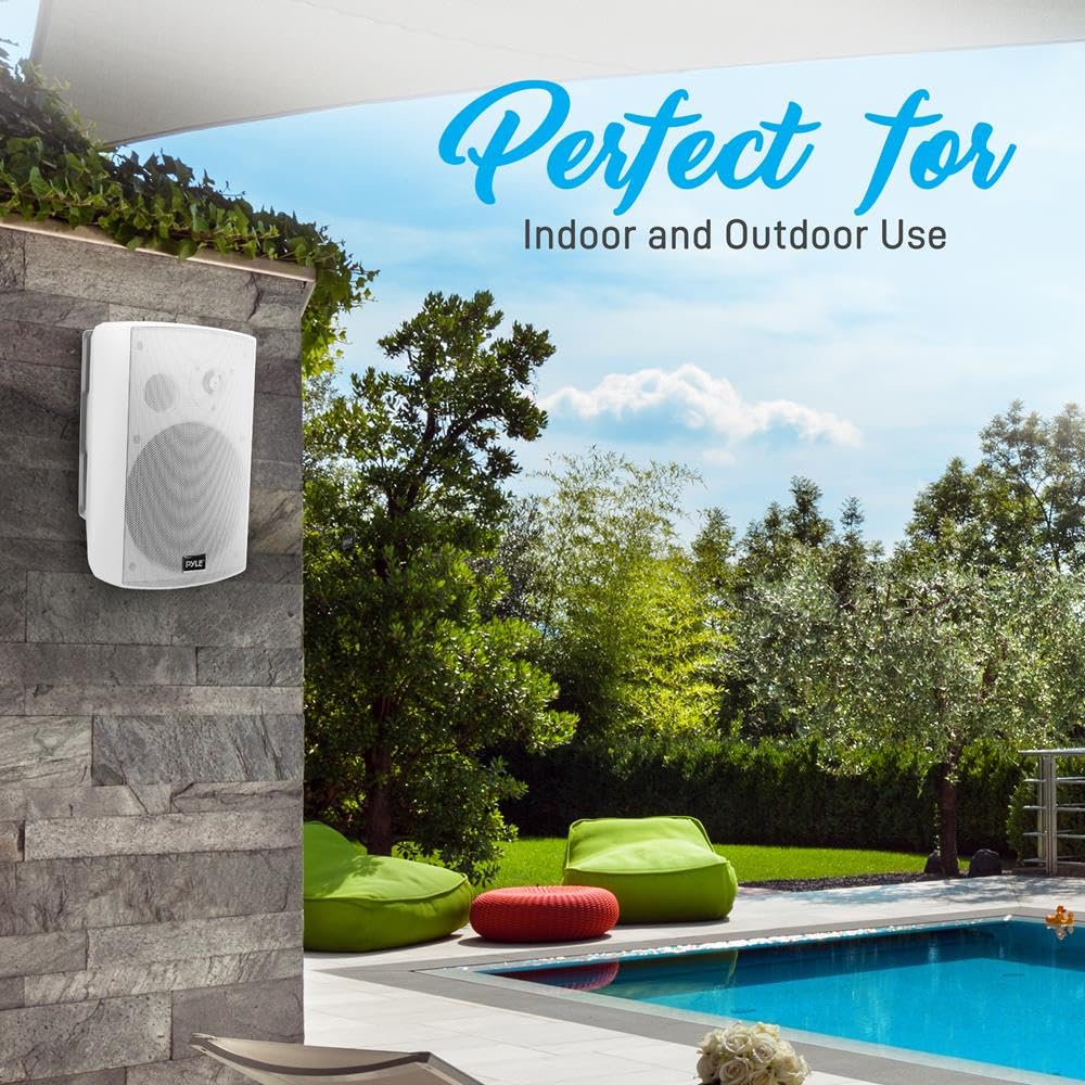 Pyle Outdoor Waterproof Wall-Mount Patio Stereo Speaker