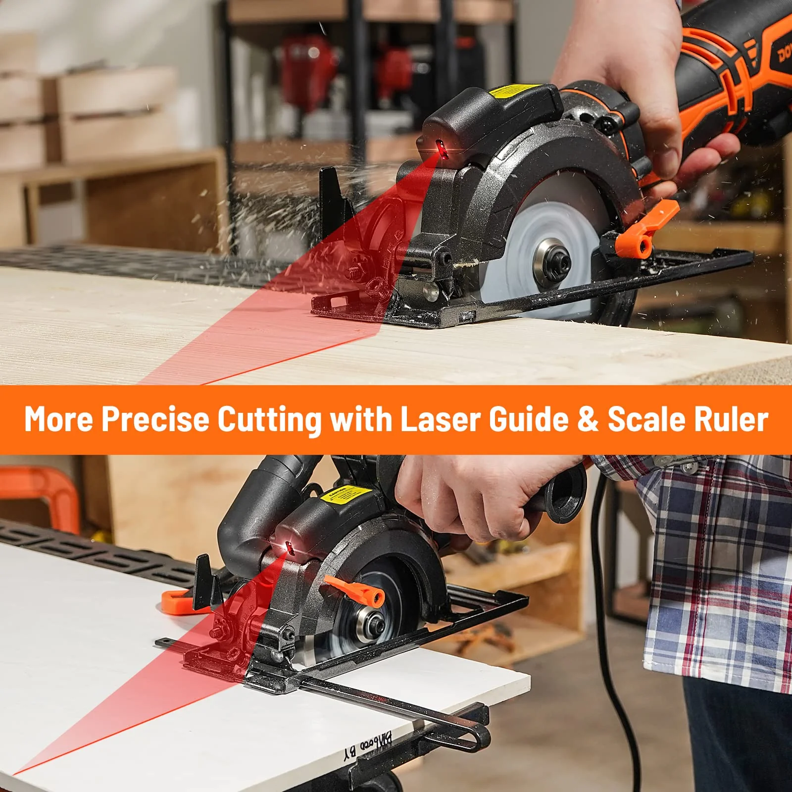 DOVAMAN Circular Saw. 5.8A 4-1/2 Circular Saw w/Laser