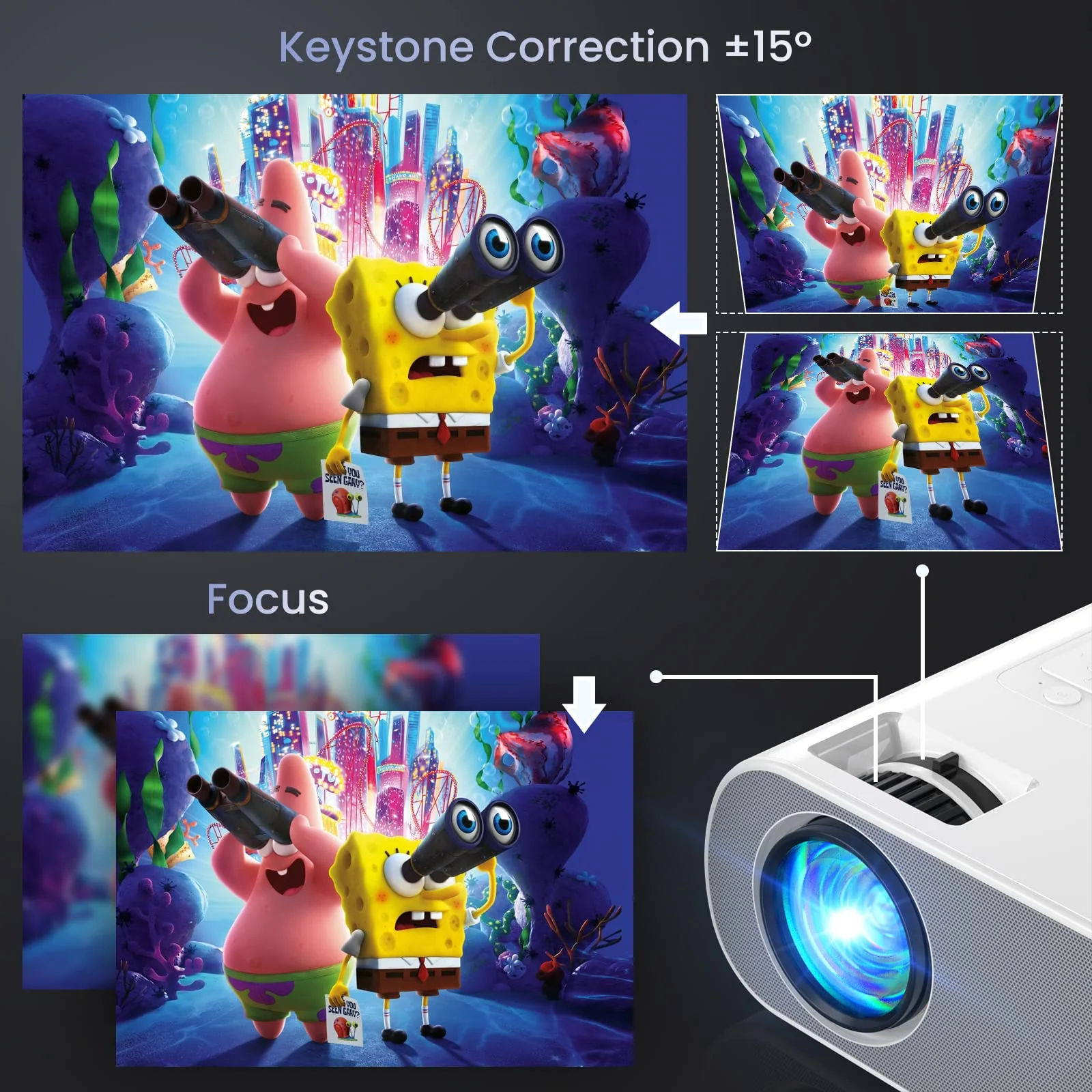HOMPOW Projector. Native 1080P Full HD Bluetooth Projector