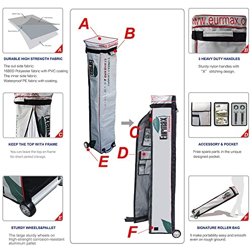 10'x10' Ez Pop Up Canopy Tent Commercial Instant Canopies with Heavy Duty Roller Bag