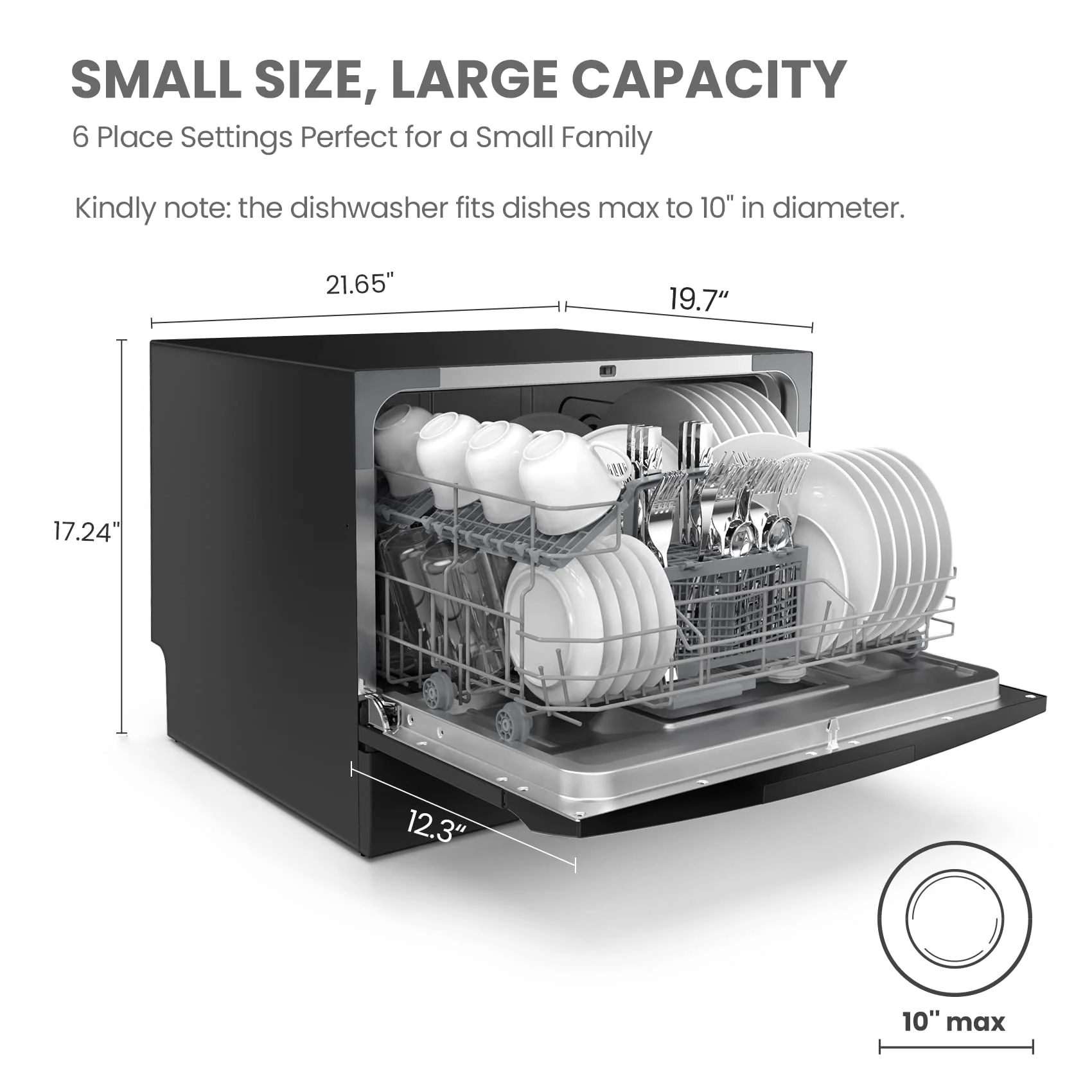 COMFEE' Portable Countertop Dishwasher for Dorm. RV& Apartment