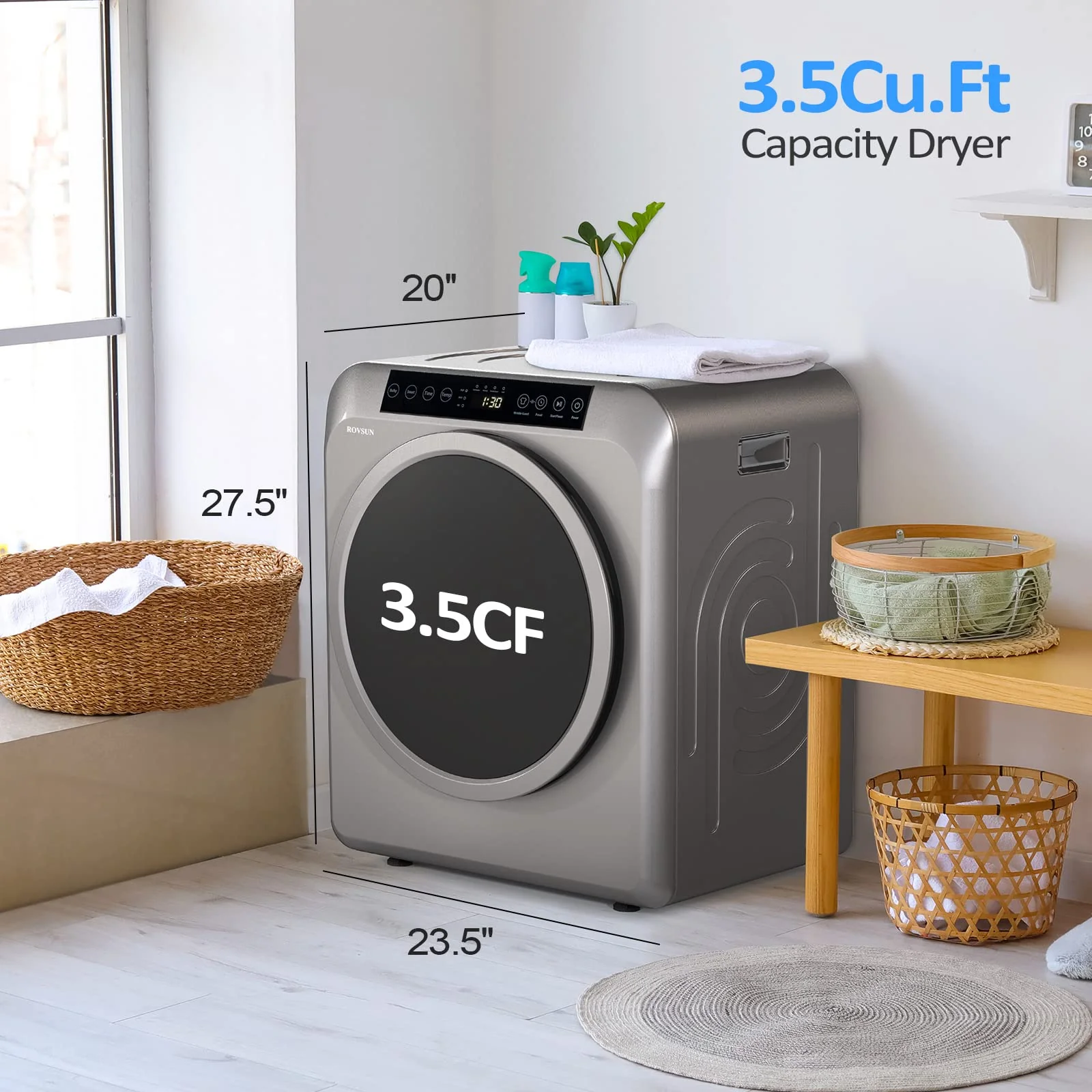 ROVSUN 13.2LB Portable Clothes Dryer. 3.5 Cu.Ft Compact Dryer