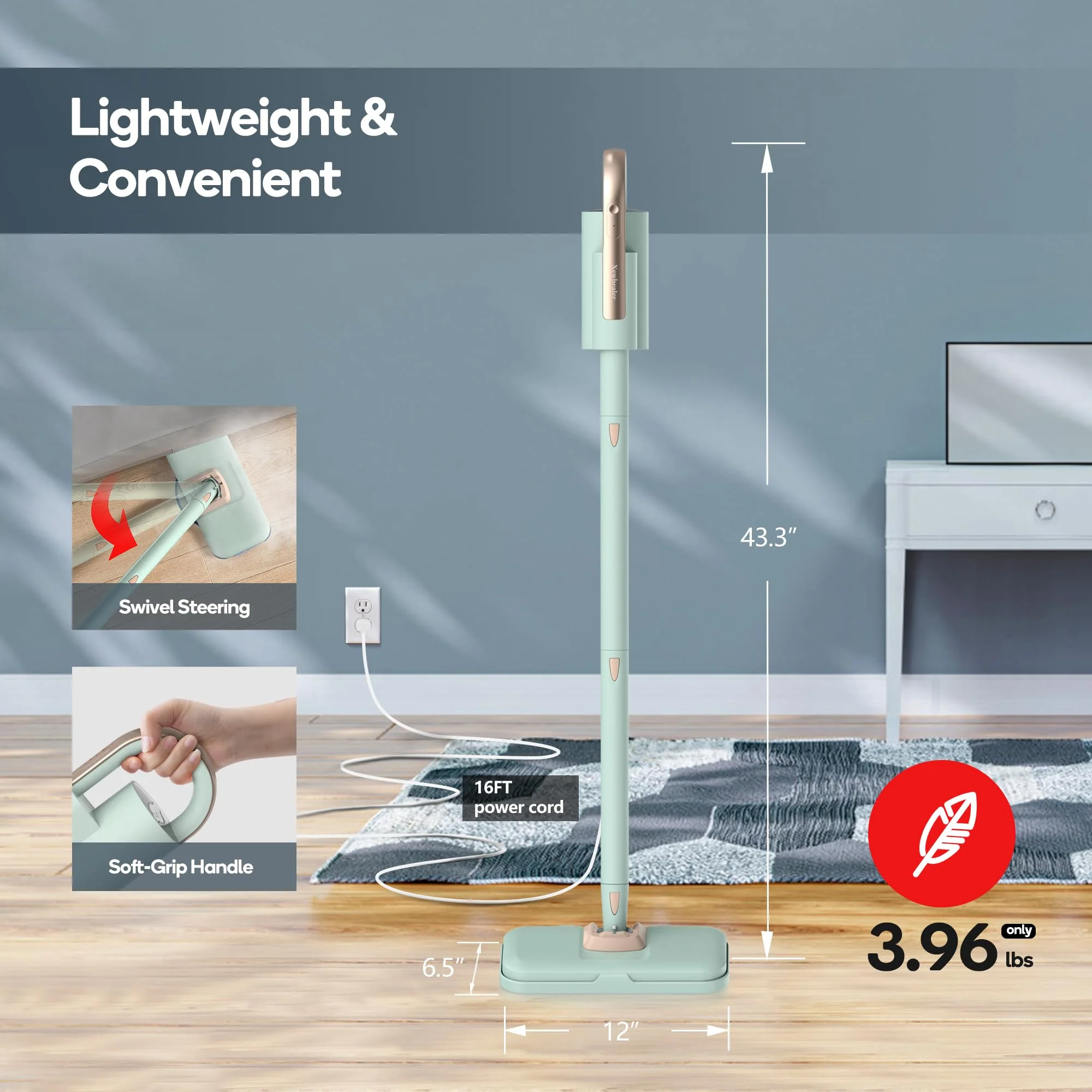 Newbealer Steam Mop & Detachable Handheld Cleaner