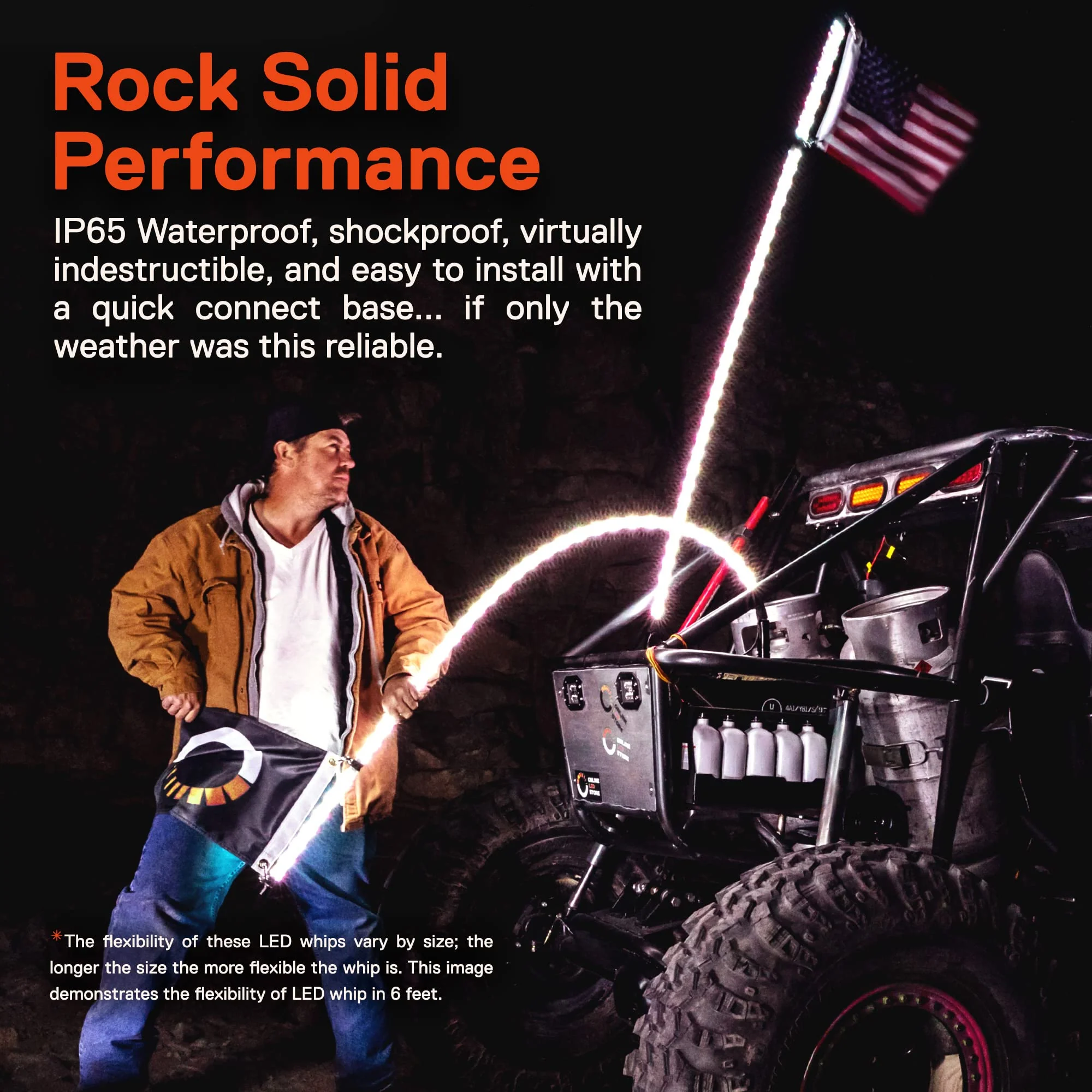 True Mods 2pc 2ft Spiral RGB LED Whip Light for UTV ATV