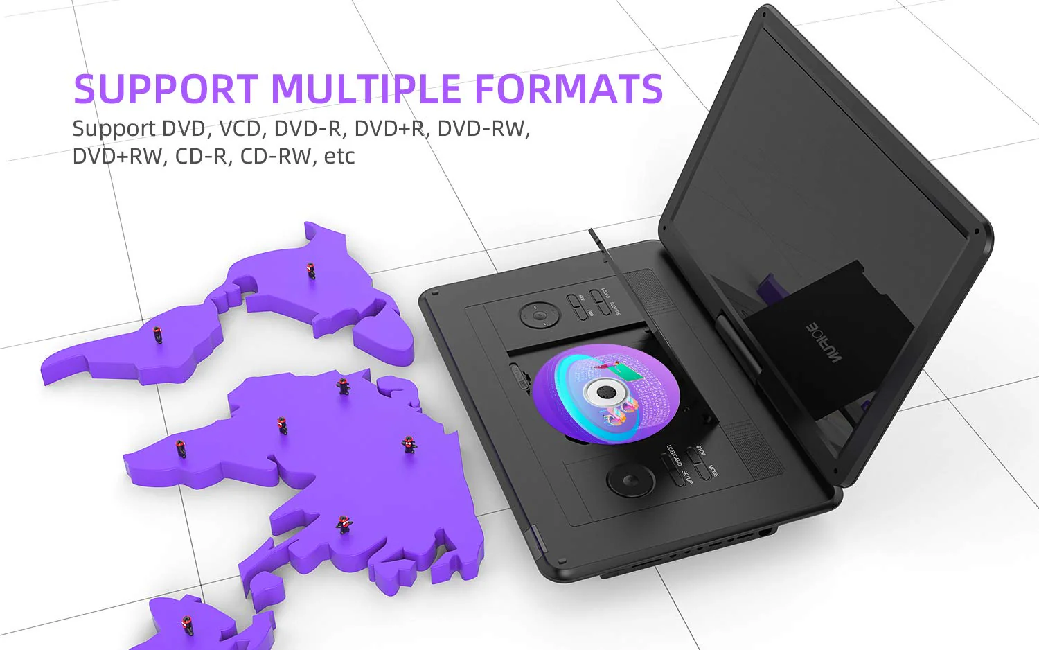 BOIFUN 17.5 Portable DVD Player with 15.6 HD Screen