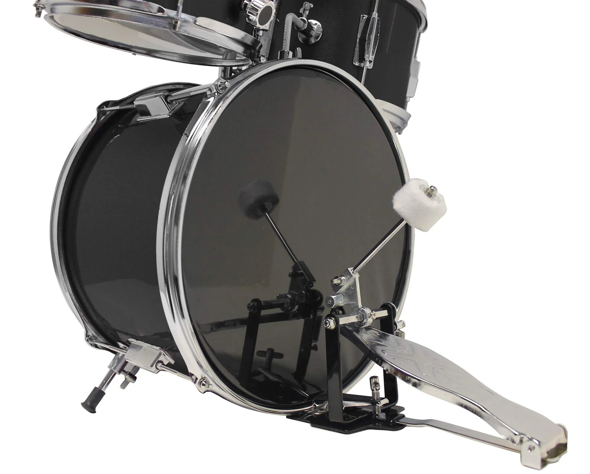 Music Alley 3 Piece Kids Drum Set with Throne. Cymbal. Pedal & Drumsticks