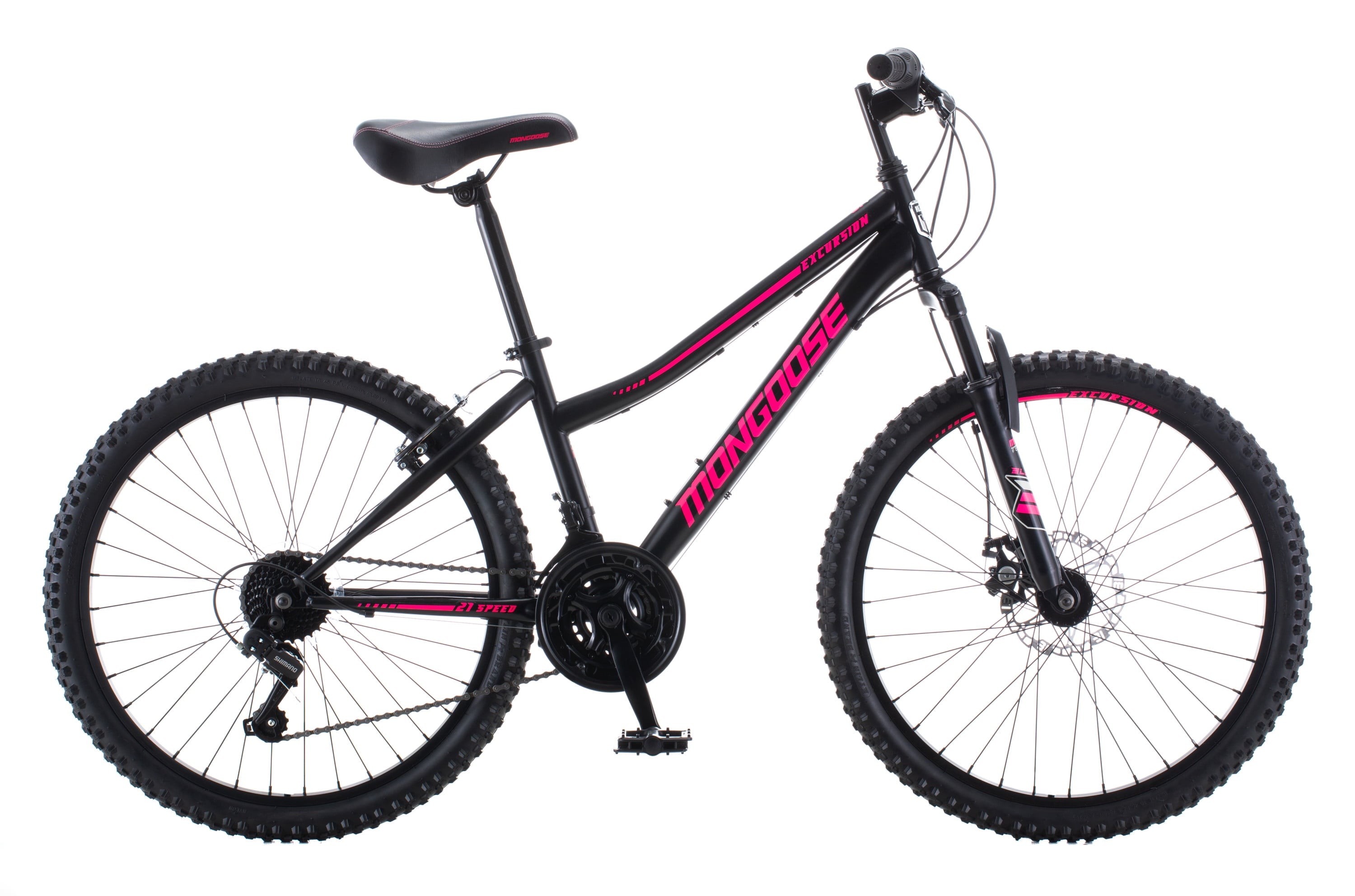 24-in. Excursion Unisex Mountain Bike. Black. 21 Speeds
