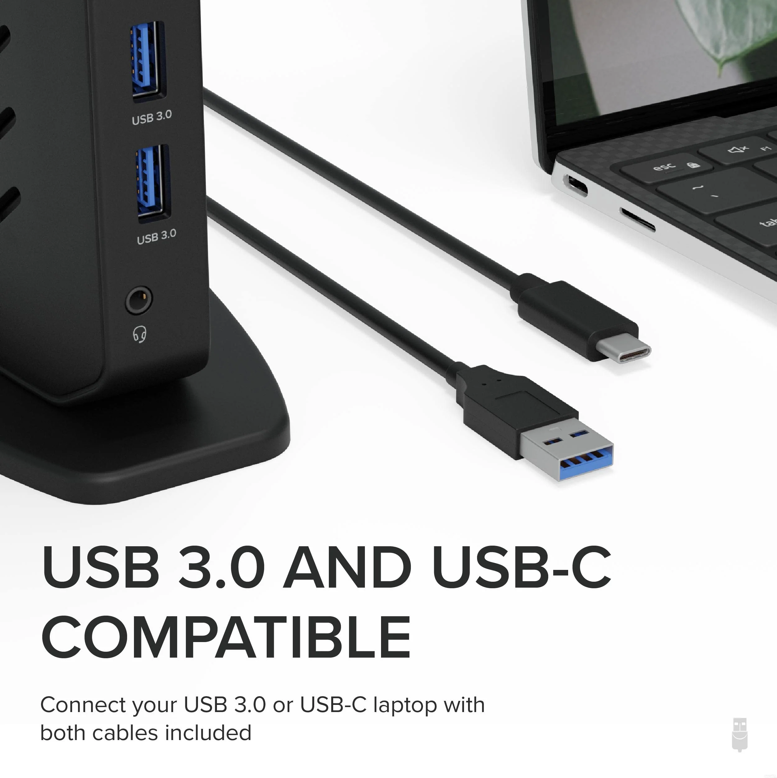 Plugable USB 3.0 and USB-C Universal Laptop Docking Station
